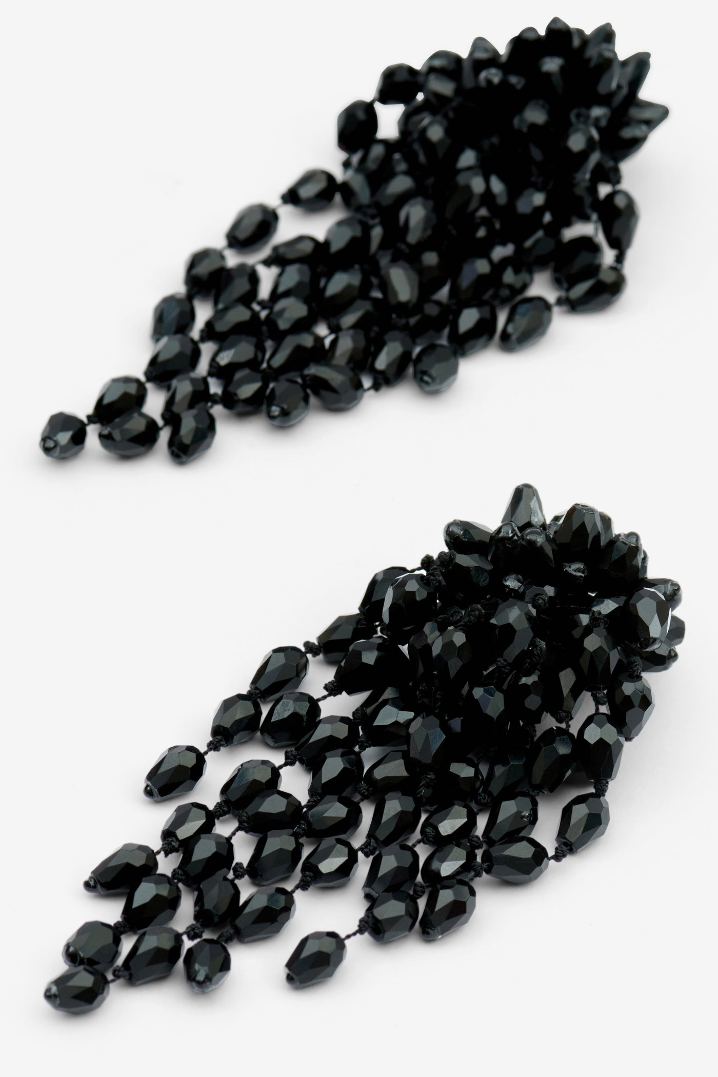 Pendientes colgantes con cuentas hanabi - Black and silver - Woman - 2