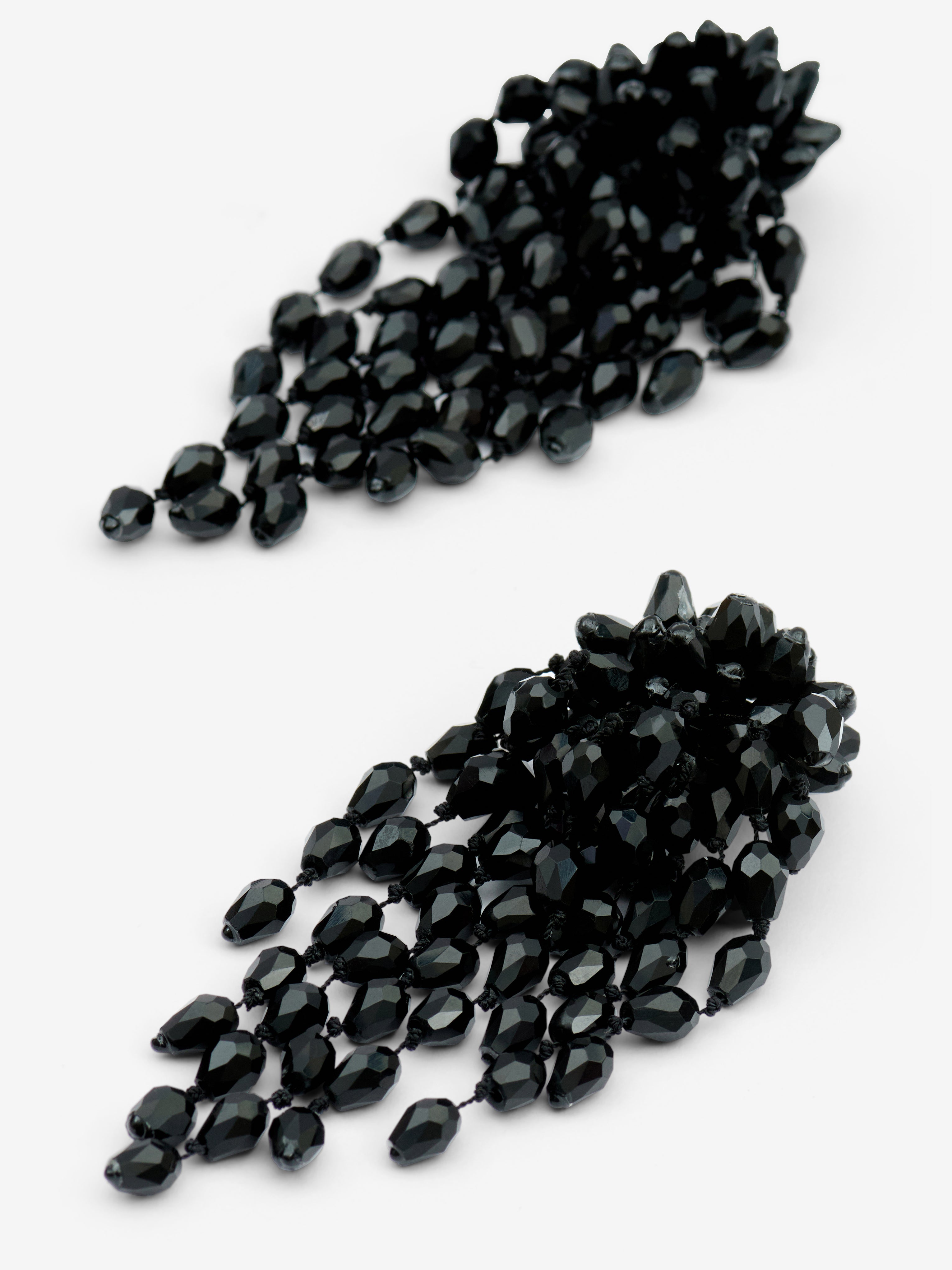 Hanabi earrings Woman Black and silver 1