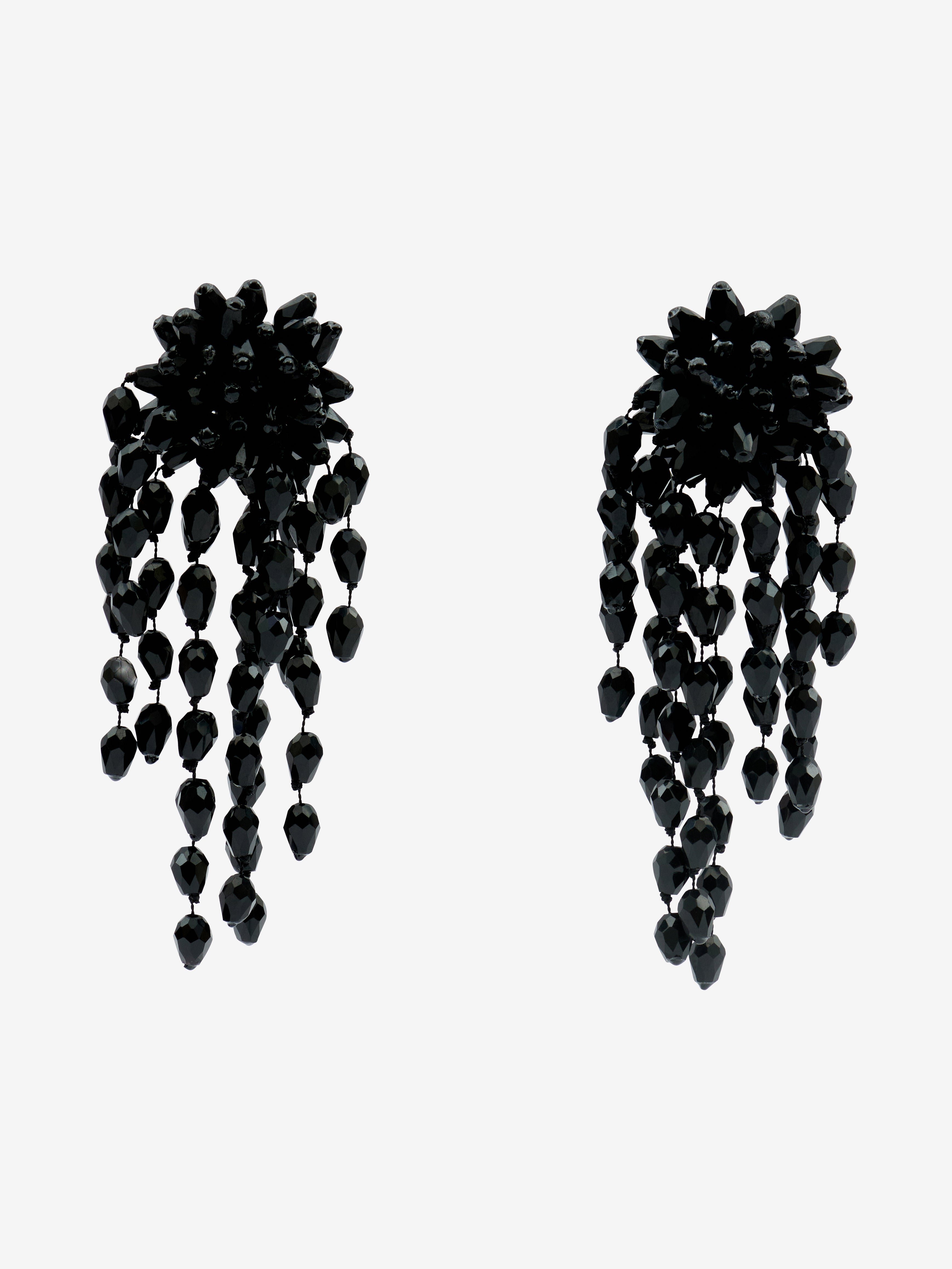 Hanabi earrings Woman Black and silver 2