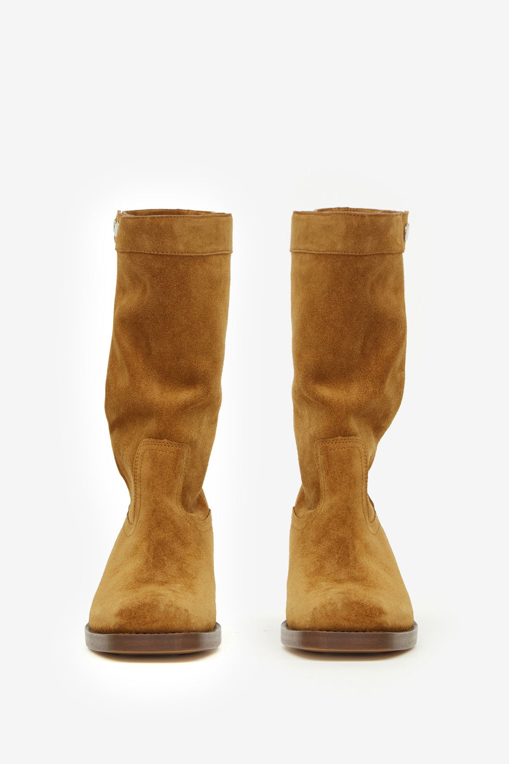 Ademe biker style leather boots - Cognac - Woman - 4