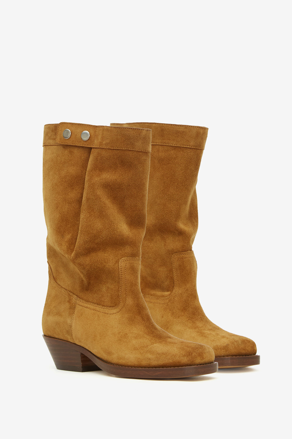 Ademe biker style leather boots - Cognac - Woman - 3