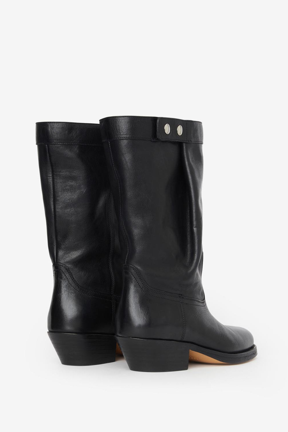 Ademe biker style leather boots - Black - Woman - 2