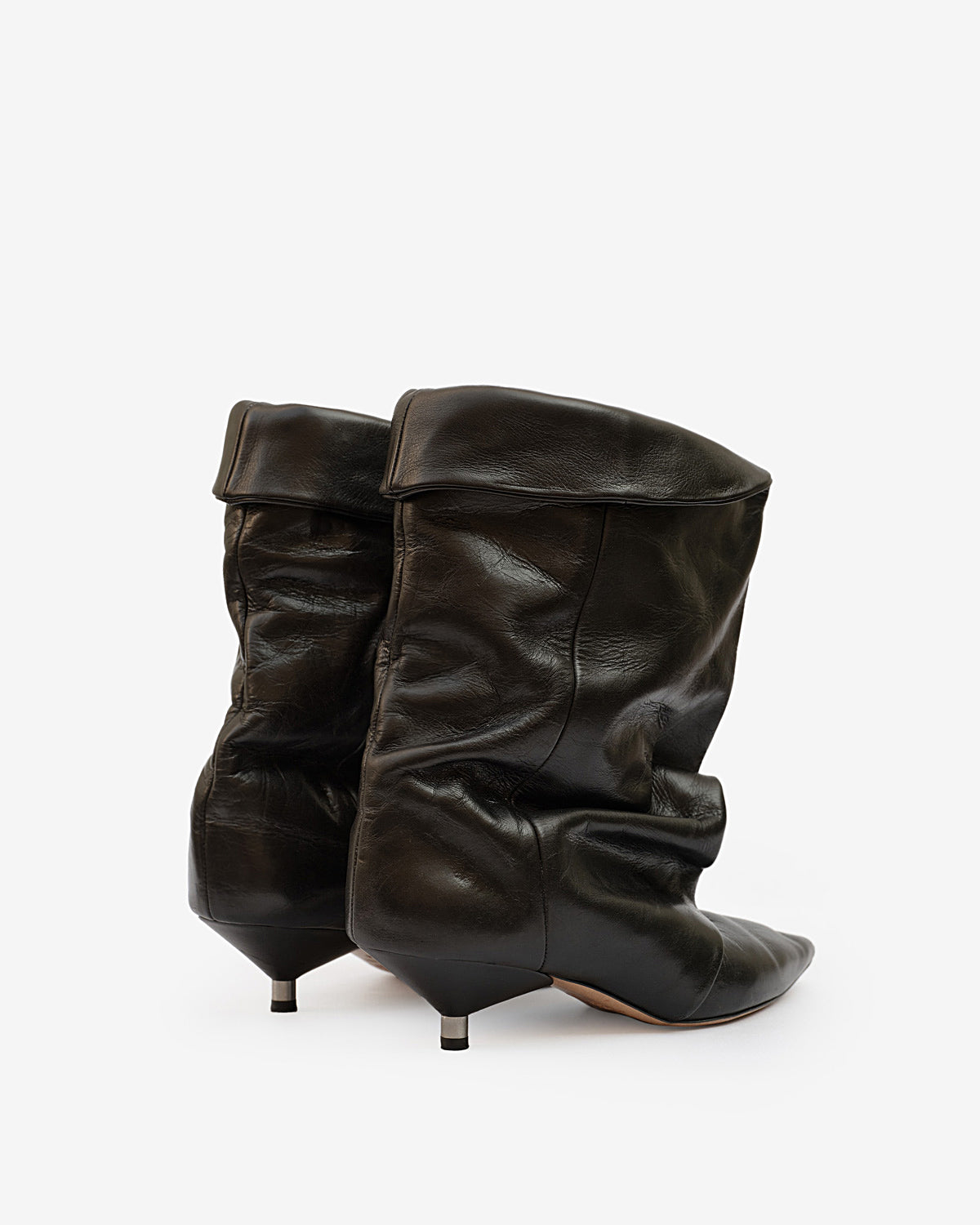 Drapierte boots edrik mit absatz - Schwarz - Woman - 2