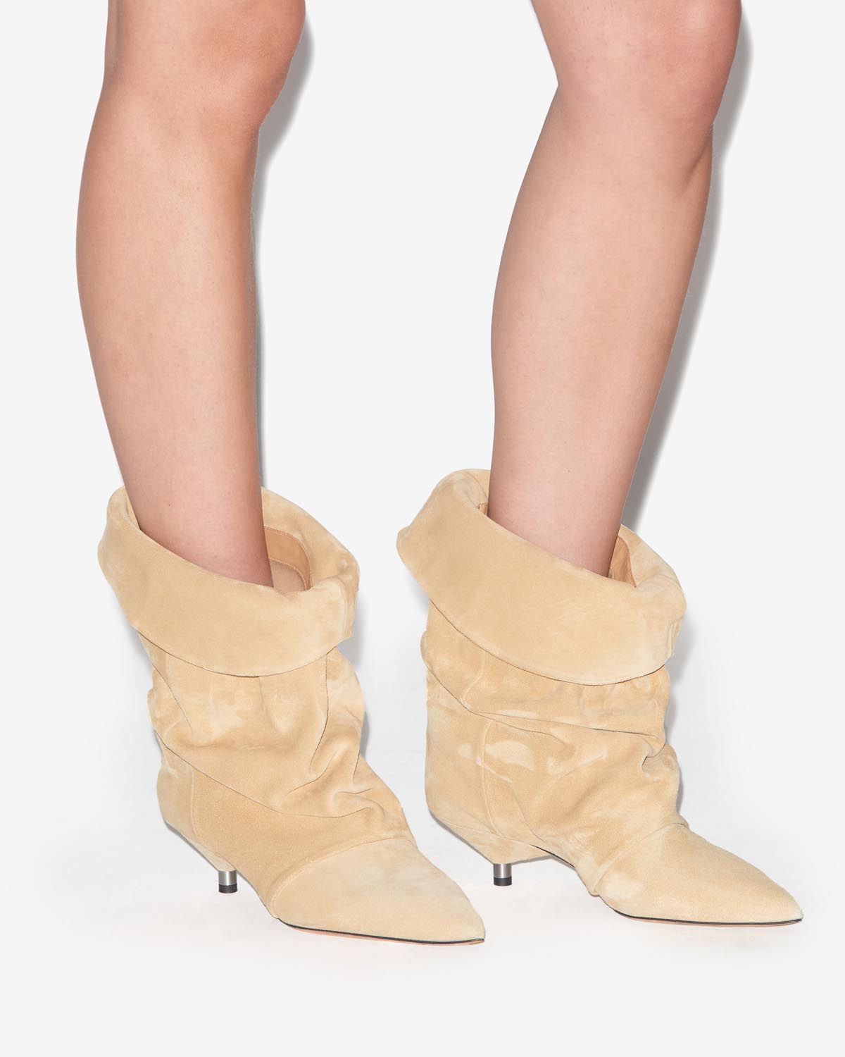 Edrik high-heeled draped boots - Beige - Woman - 5