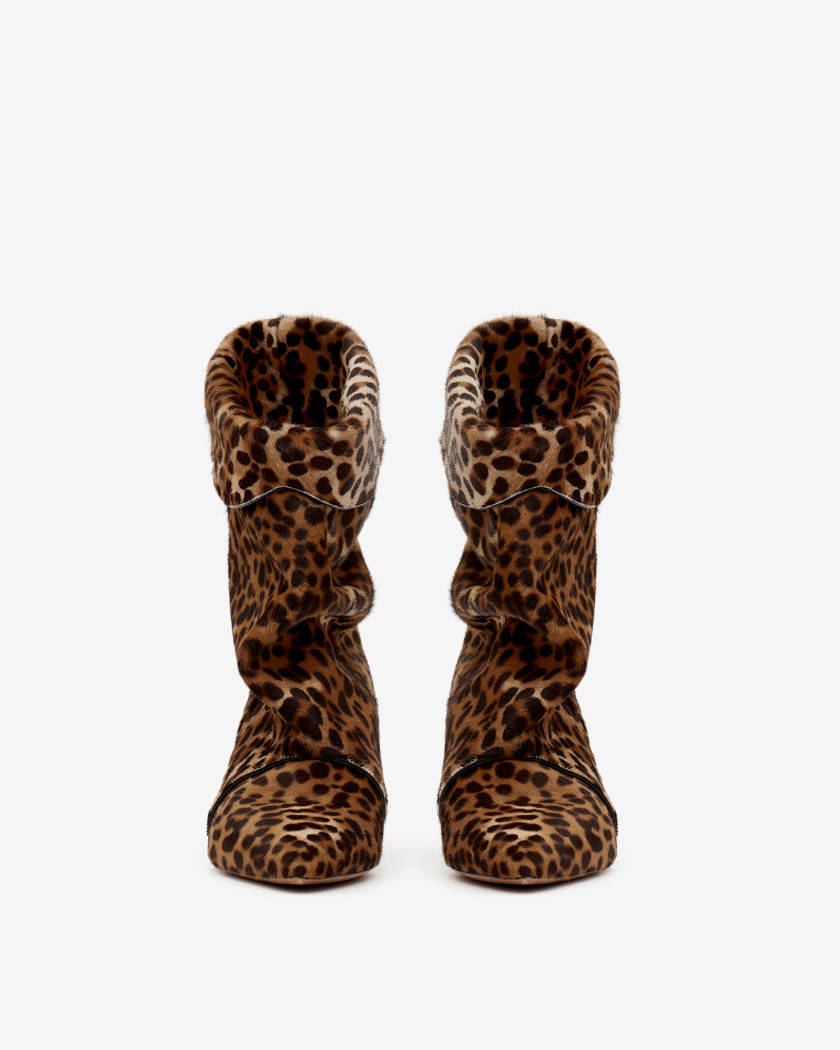 Edrik high-heeled draped boots - Leopard - Woman - 4