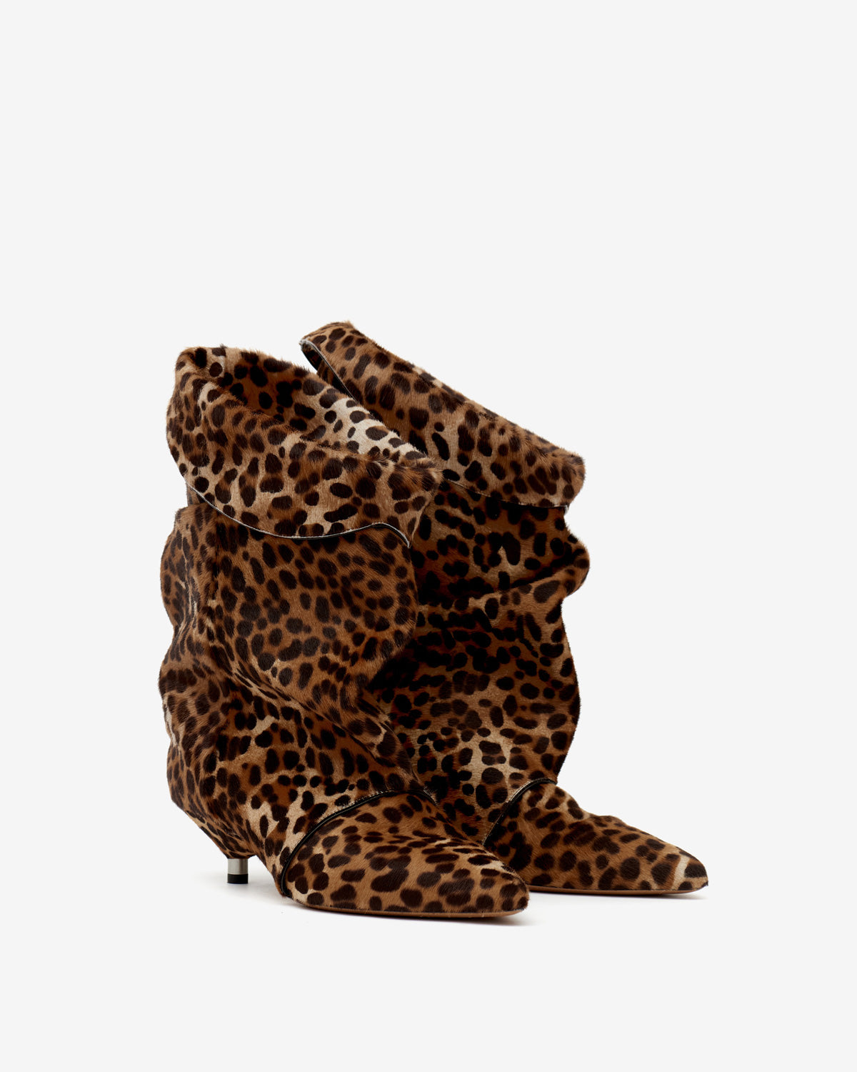 Edrik high-heeled draped boots - Leopard - Woman - 3