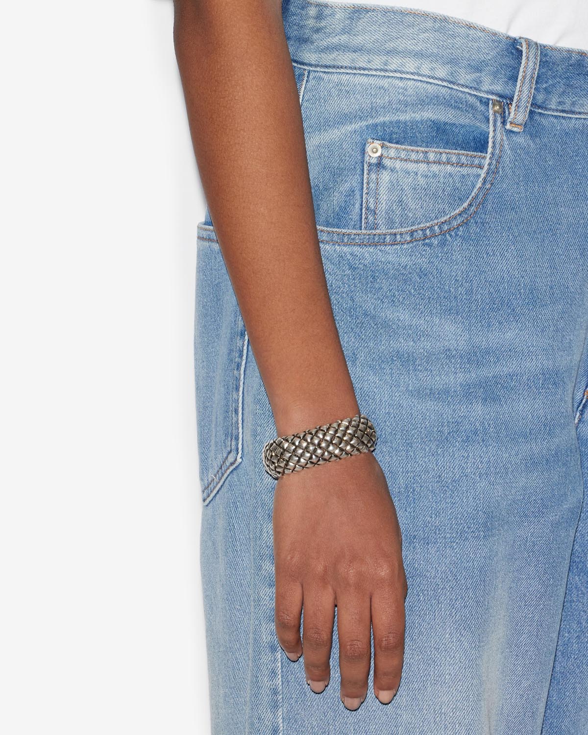 Miyu stretch bracelet in silver-finish brass - Silver - Woman - 2