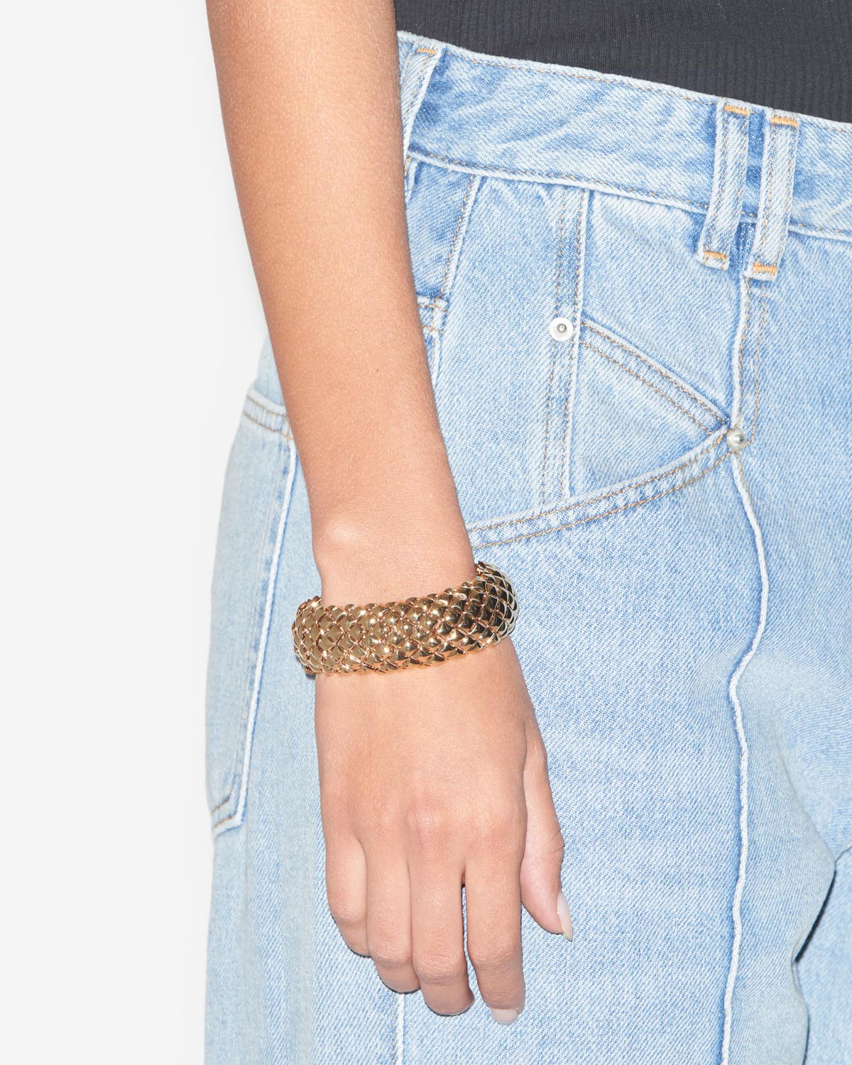 Miyu stretch bracelet in gold-finish brass - Gold - Woman - 2