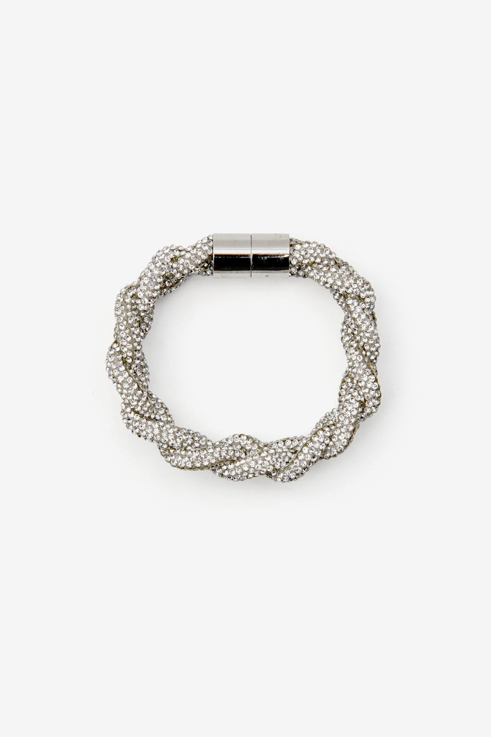 Yua braided rhinestone bracelet - Silver - Woman - 1
