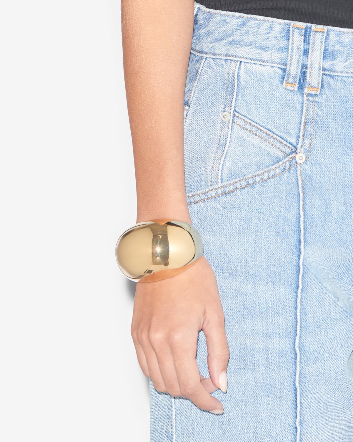 Awa convex cuff bracelet - Gold - Woman - 2
