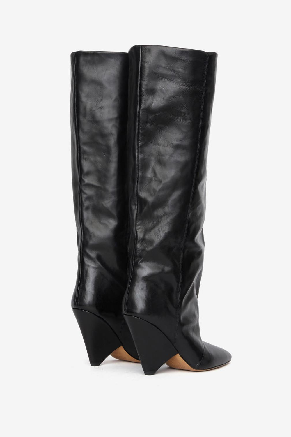 Lyena high-heeled boots in calfskin leather - Black - Woman - 2
