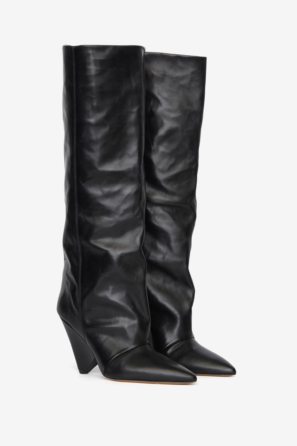 Lyena high-heeled boots in calfskin leather - Black - Woman - 3
