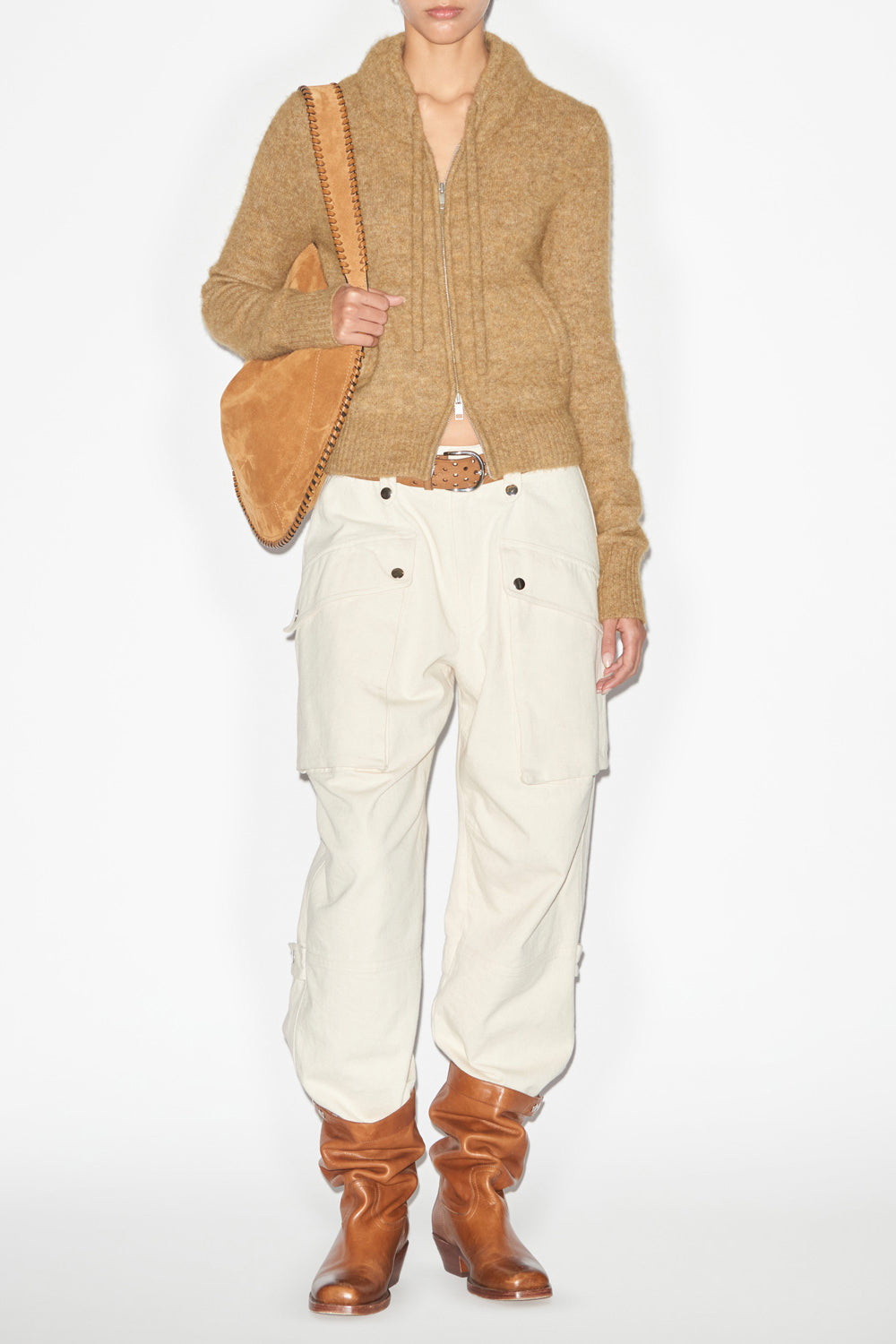 Cardigan in maglia di alpaca tinta unita milly - Honey - Woman - 2