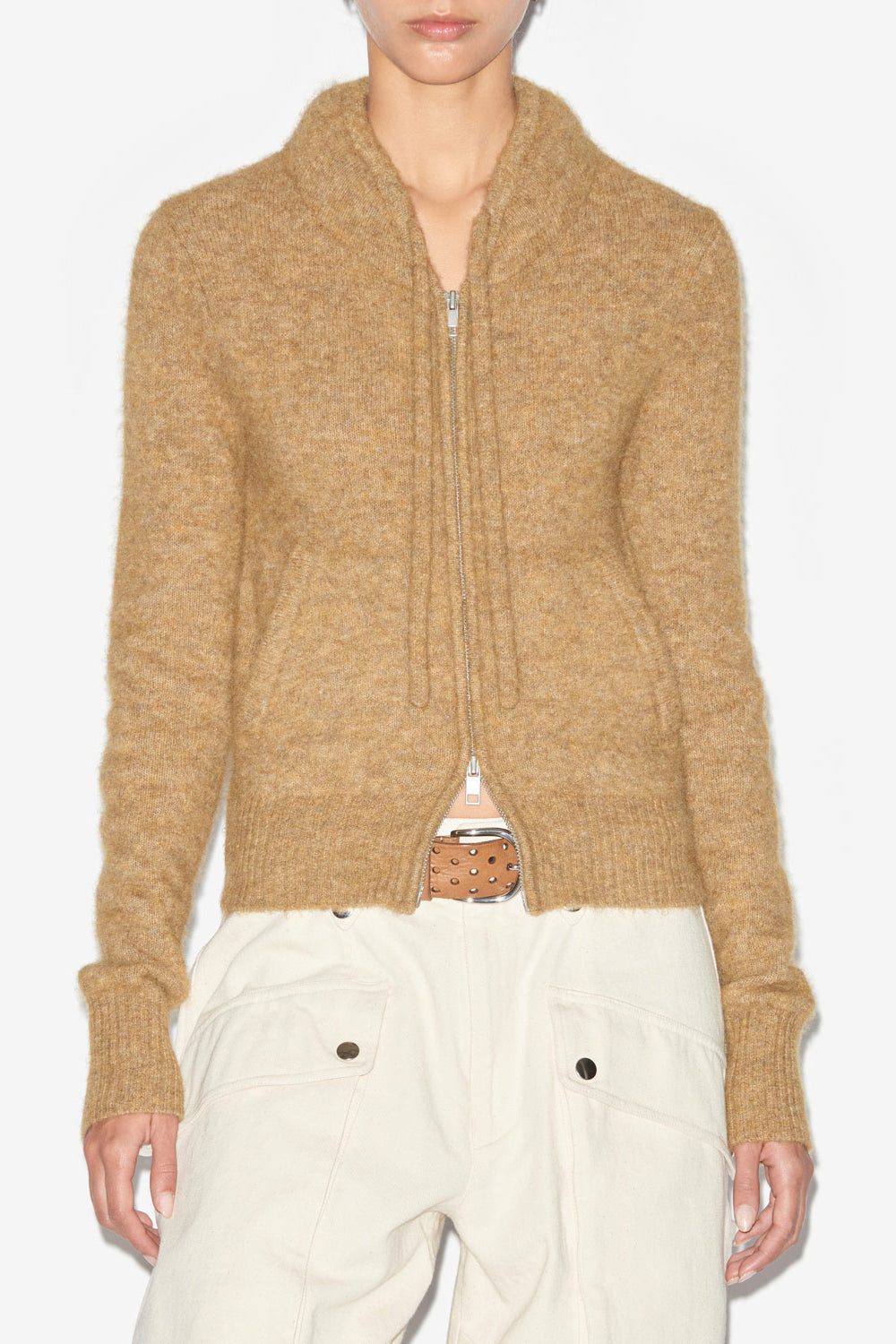 Cardigan in maglia di alpaca tinta unita milly - Honey - Woman - 4