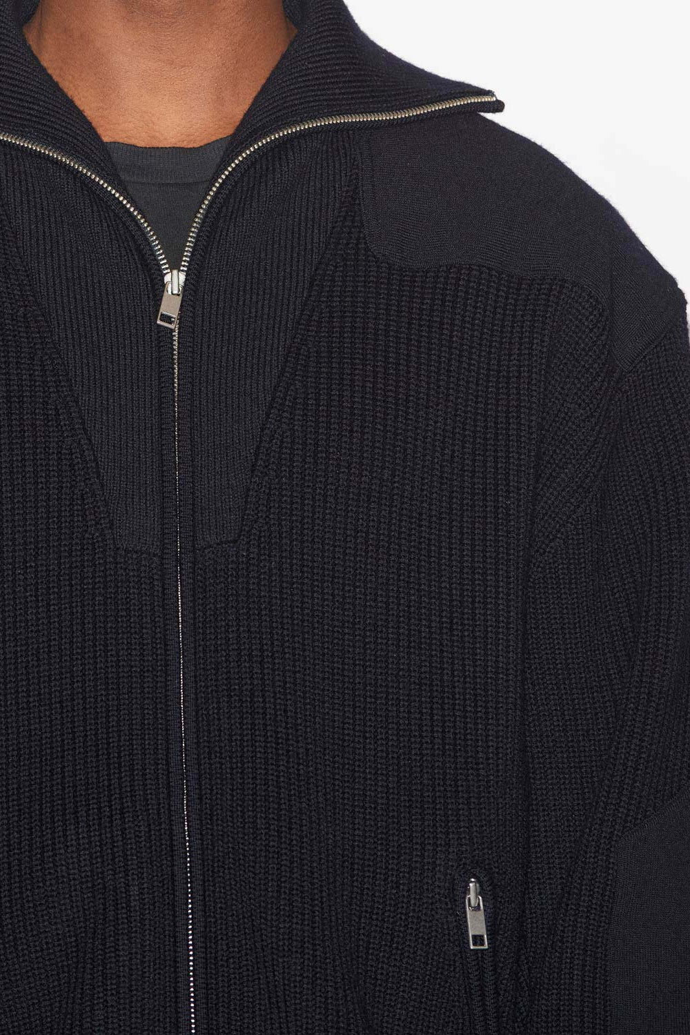 Cardigan barno en laine mérinos unie - Nuit - Man - 3