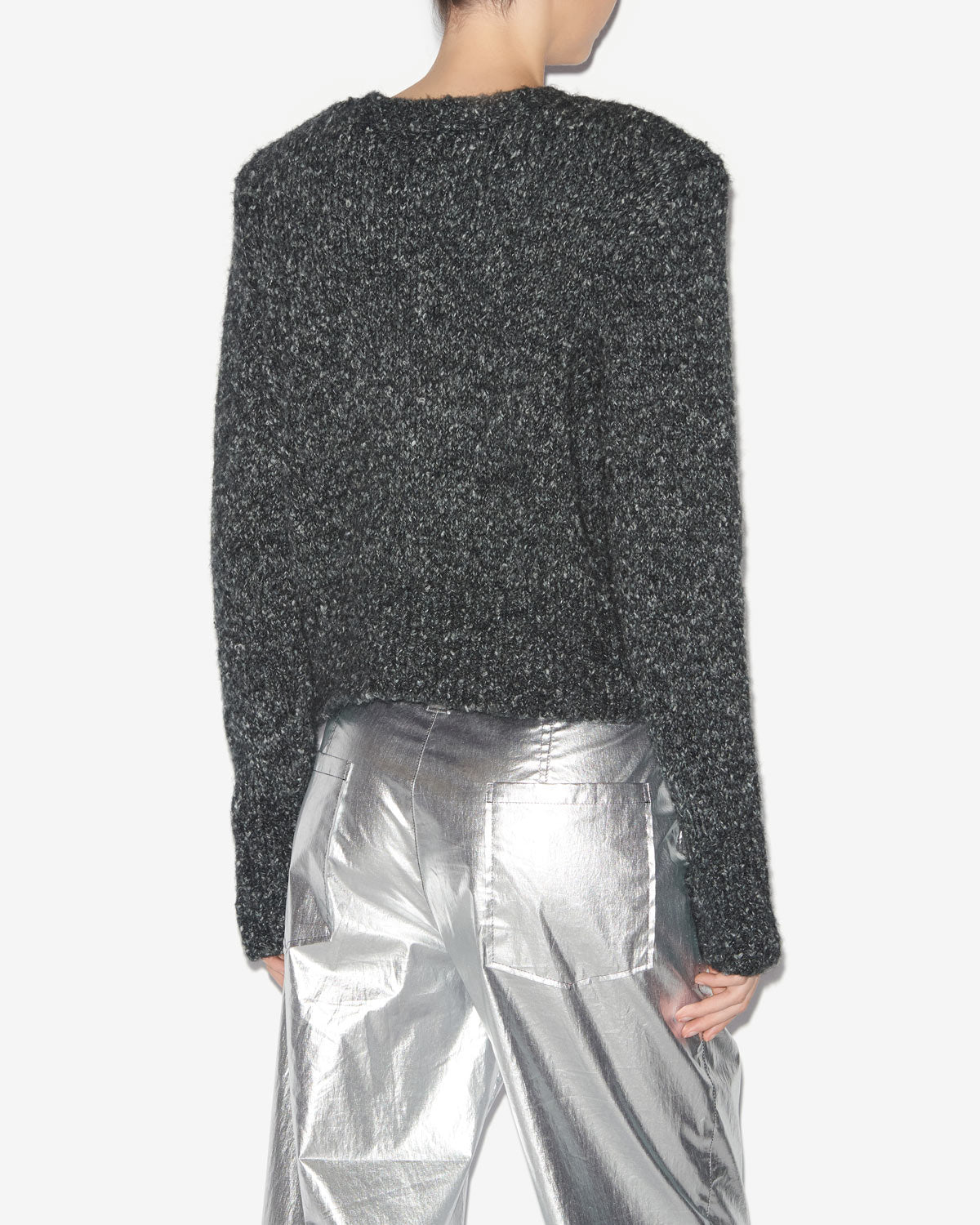 캐슬렌(kathlen) 크롭 헤더 니트 가디건 - Anthracite - Woman - 4