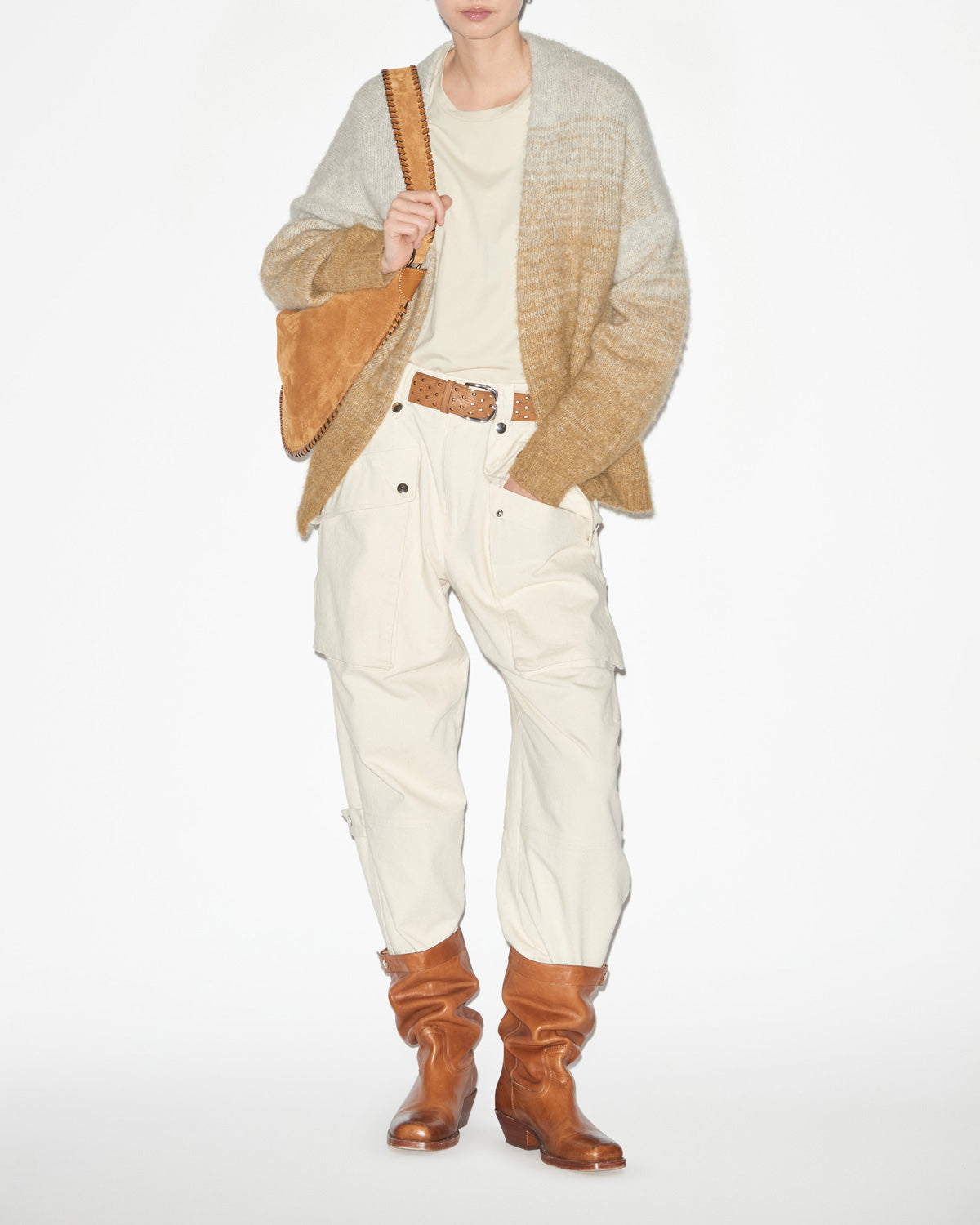 Strickjacke danea aus alpaka-strick mit farbverlauf - Honey - Woman - 1