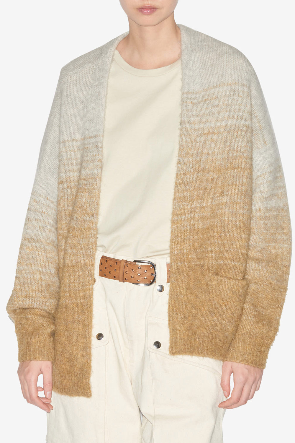 Cardigan in alpaca con dégradé danea - Honey - Woman - 4