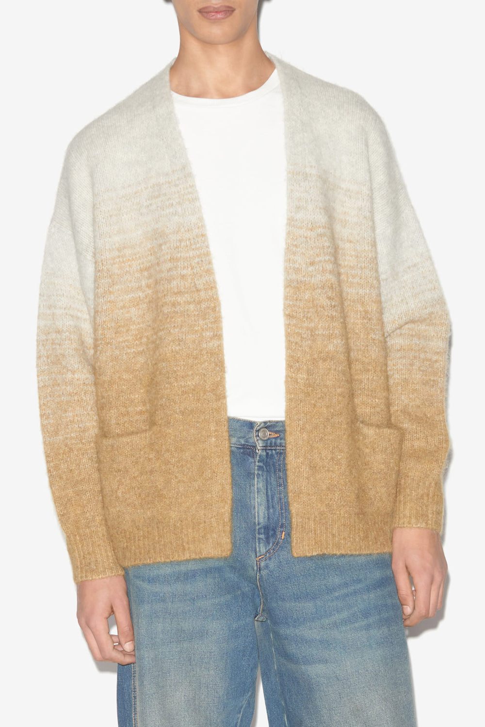 다네아(daneah) 그라데이션 알파카 니트 소재 카디건 - Honey - Man - 4