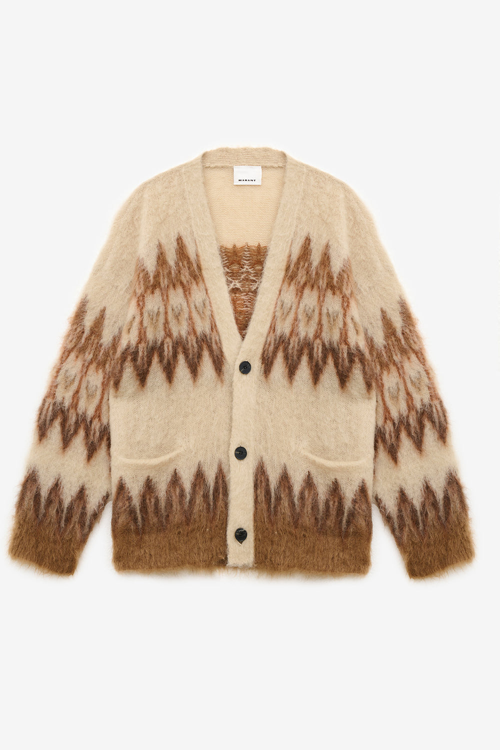 Nielson mohair fair isle pattern cardigan - Orange - Man - 1