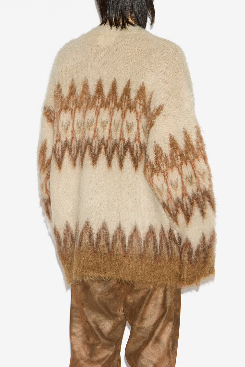 Nielson mohair fair isle pattern cardigan - Orange - Man - 5