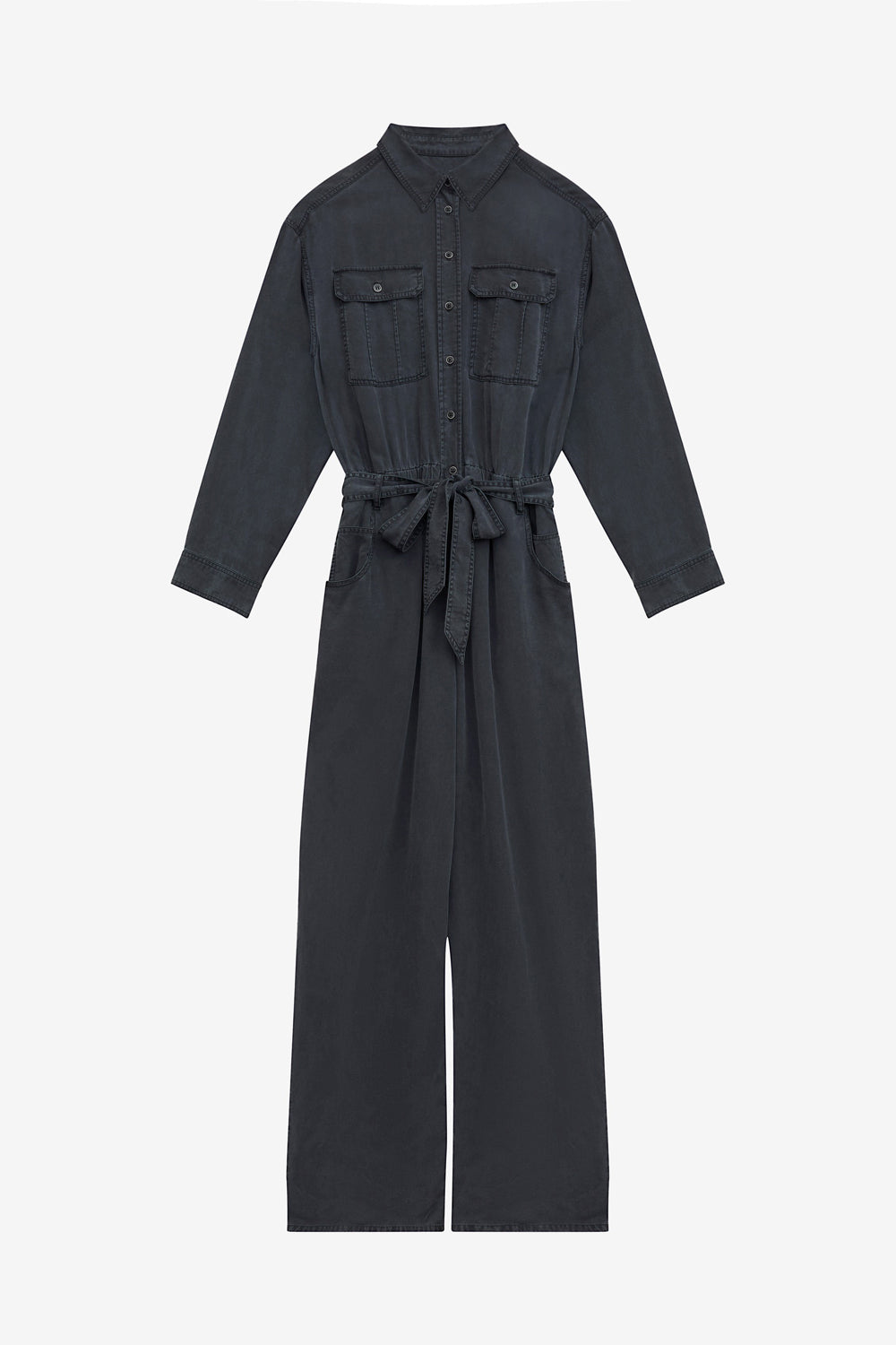 Mono largo paige de cambray - Negro lavado - Woman - 1