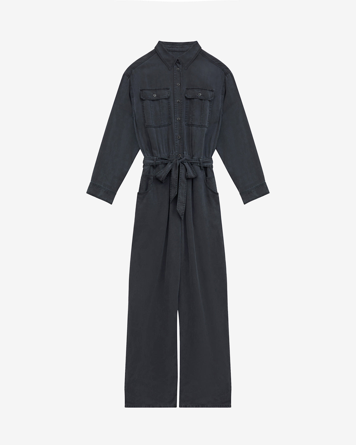 Combinaison paige longue en chambray - Noir délavé - Woman - 4