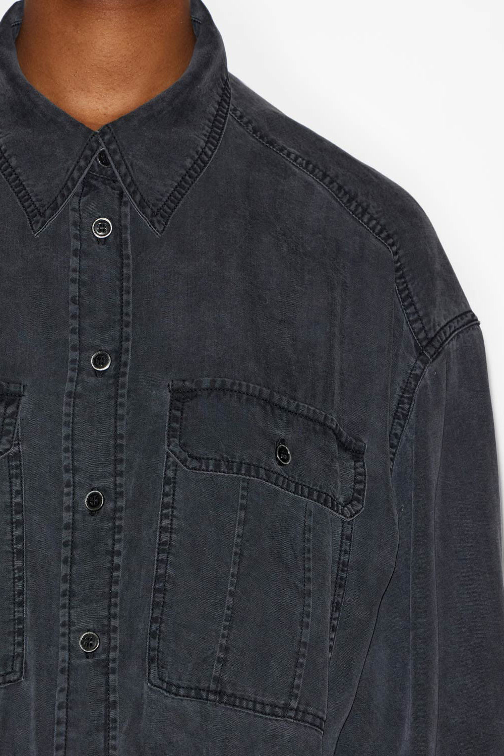 Mono largo paige de cambray - Negro lavado - Woman - 3