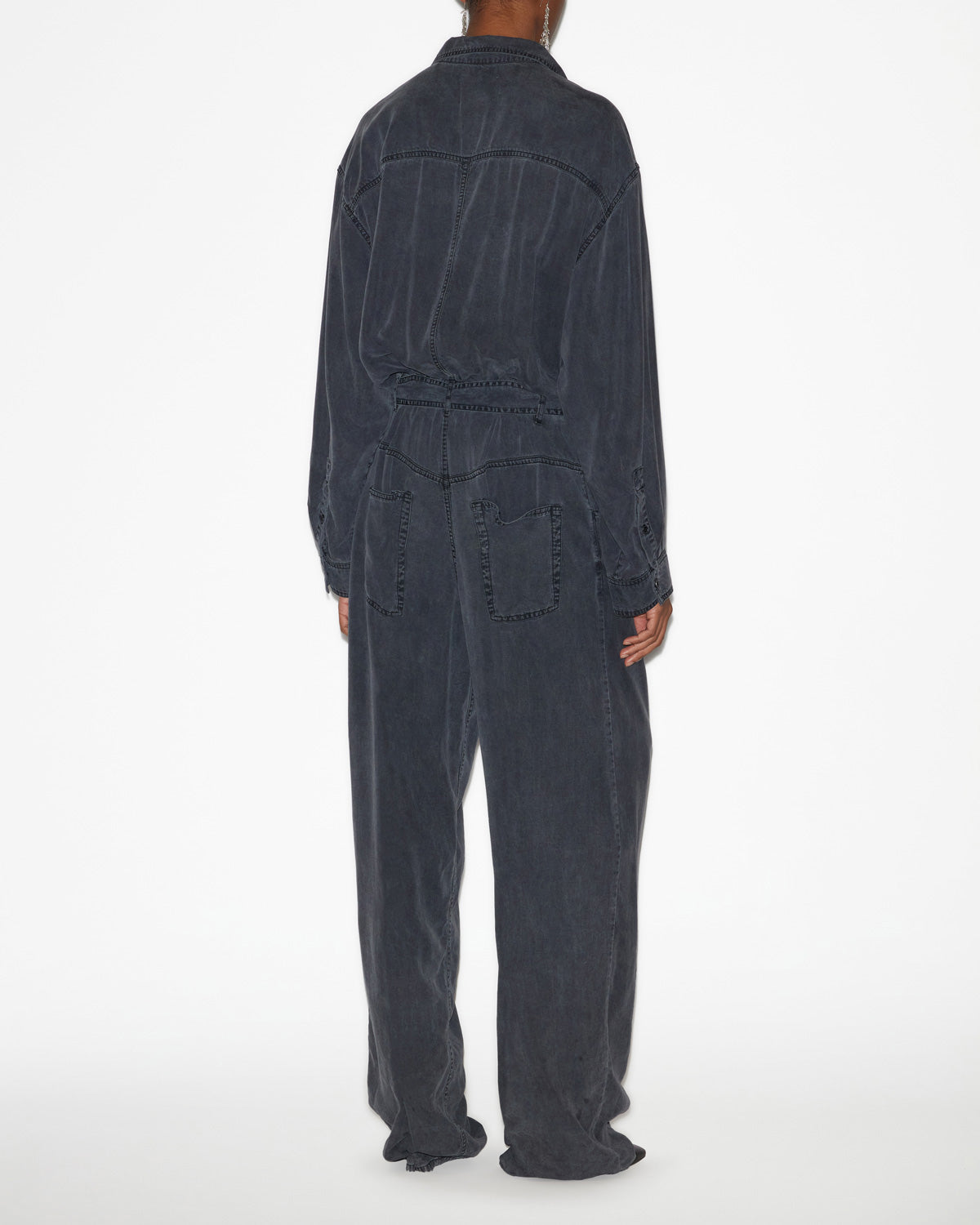 Combinaison paige longue en chambray - Noir délavé - Woman - 3