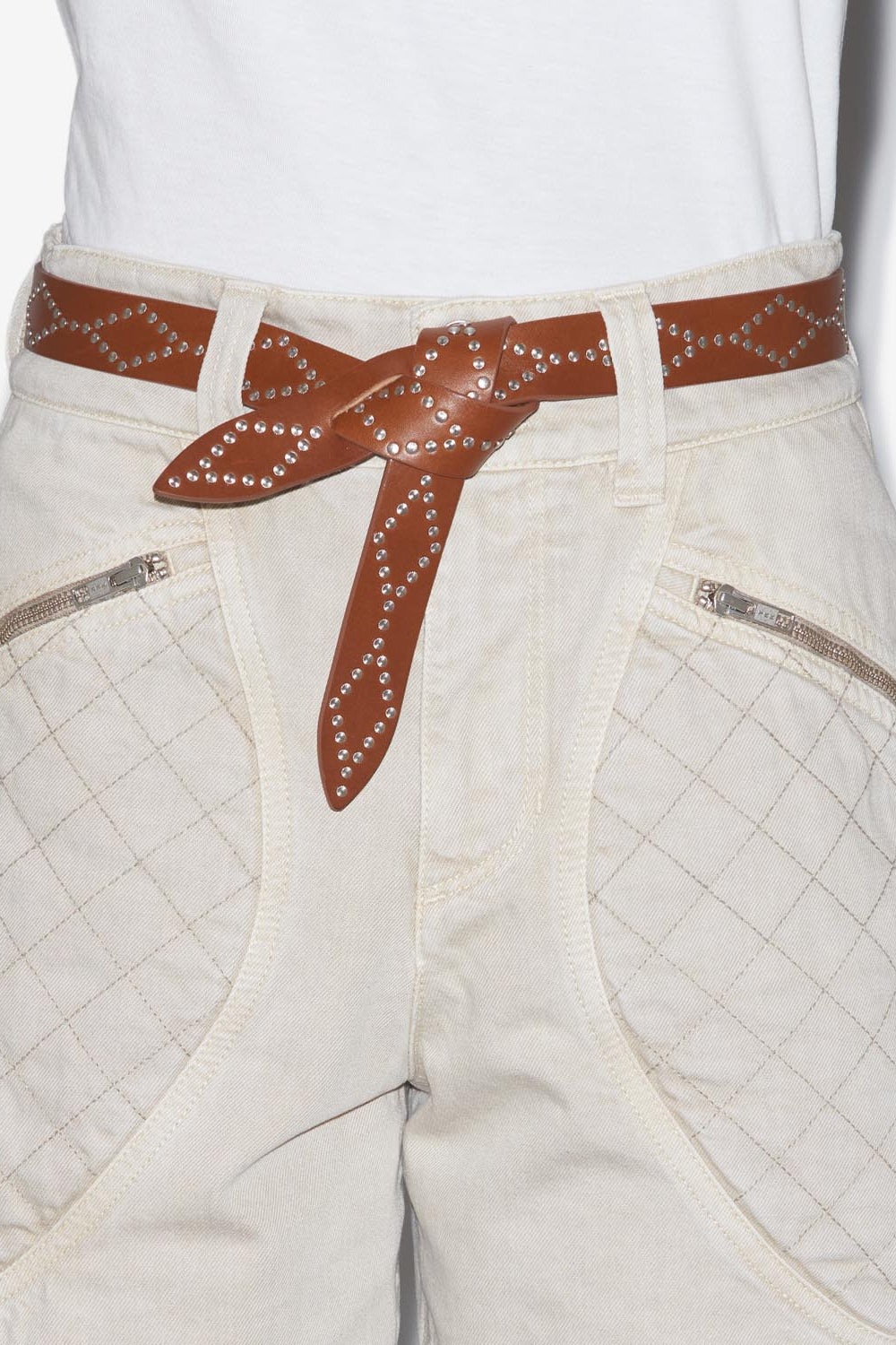 Lecce bow belt - Cognac-silver - Woman - 4