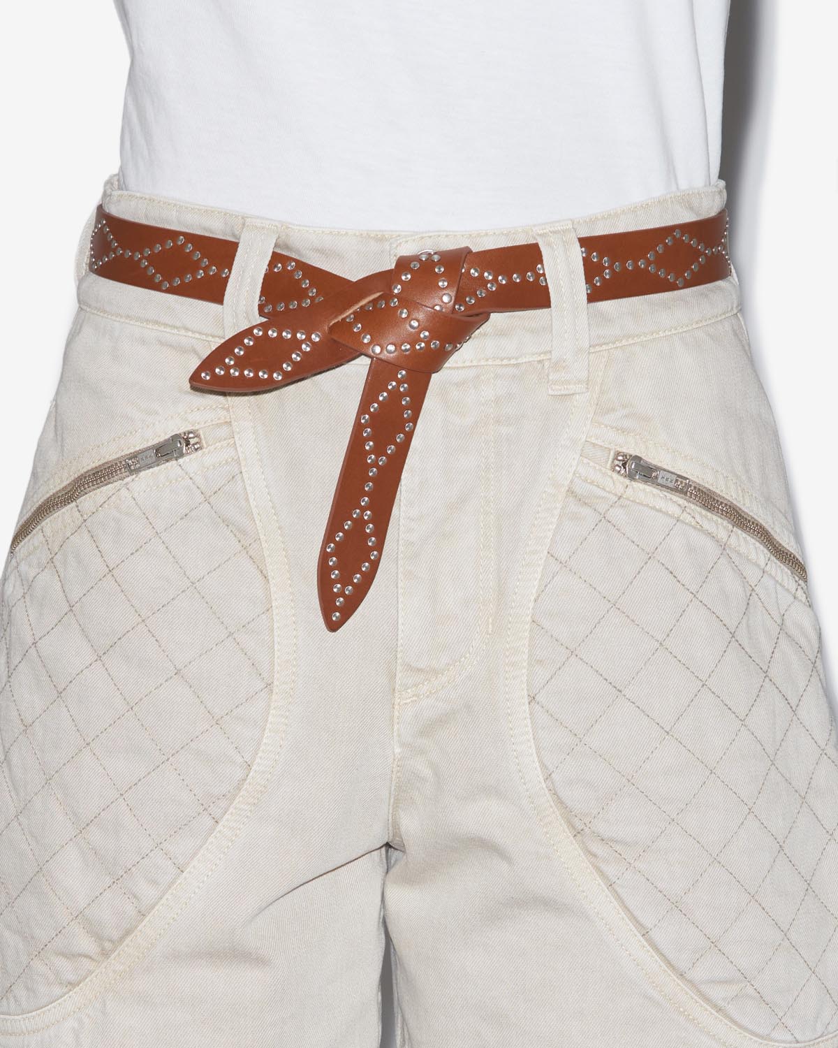 Lecce bow belt - Cognac-silver - Woman - 4