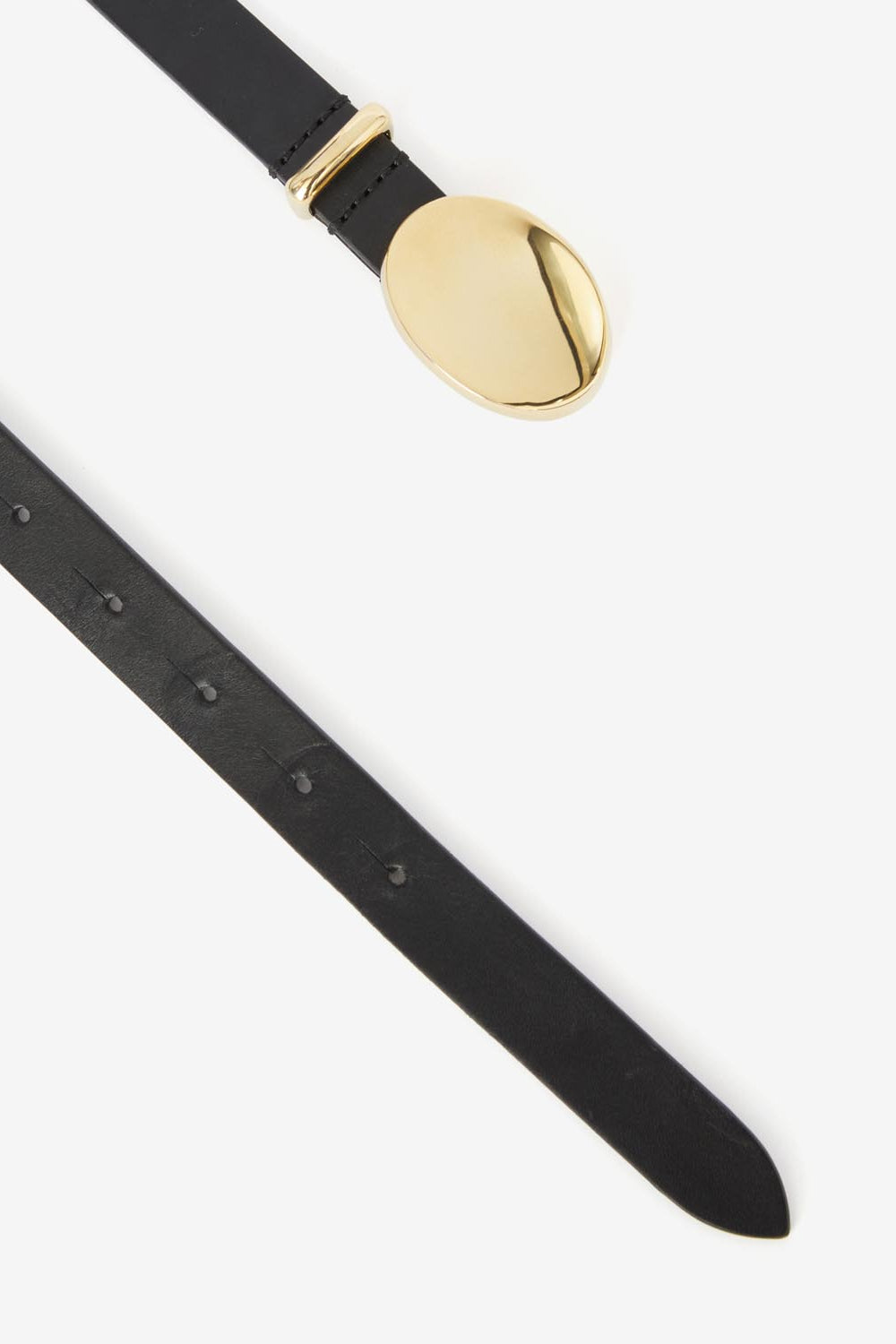 Ceinture à boucle ovale silvanah - Noir et doré - Man - 3