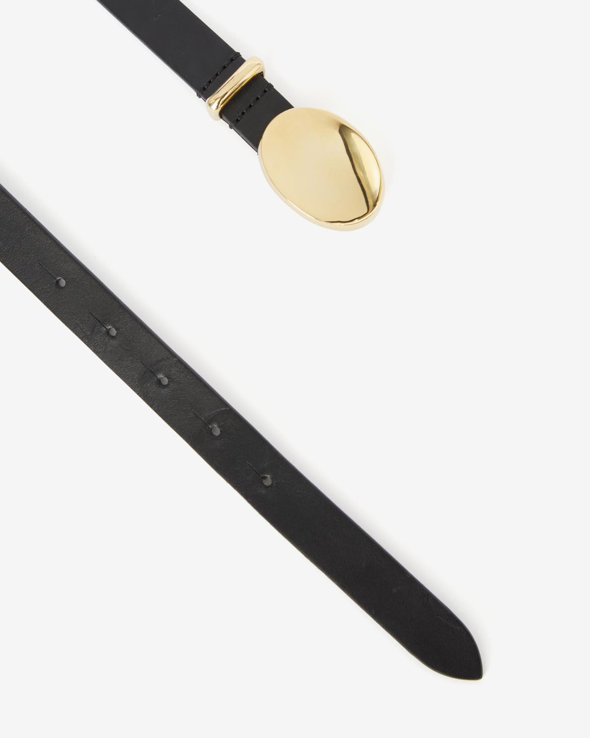 Cintura con fibbia ovale silvanah - Black and gold - Man - 3