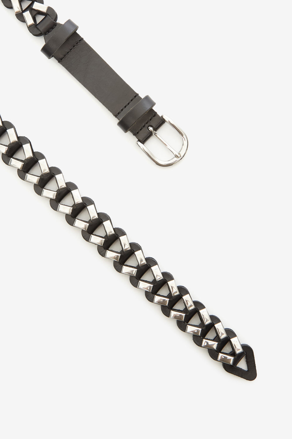 Cetju interlaced leather and metal belt - Black - Woman - 3