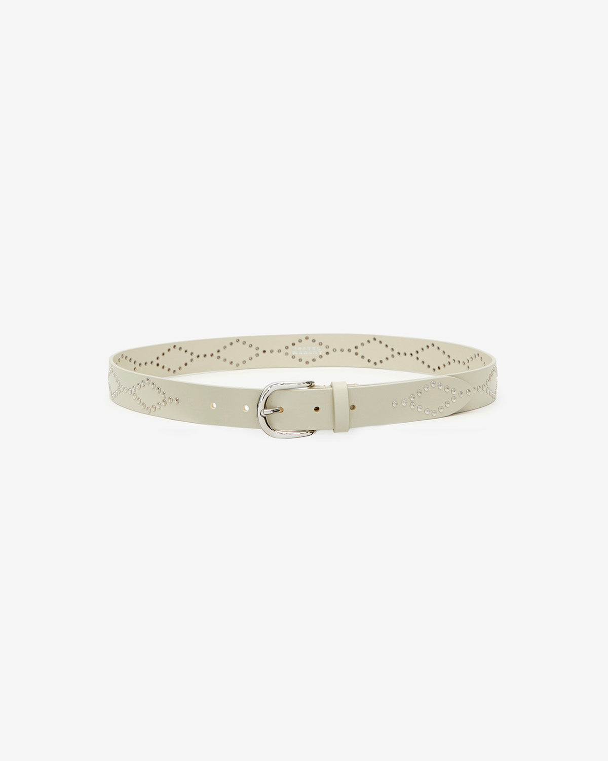 Cintura in pelle borchiata liliana - Chalk-silver - Woman - 1