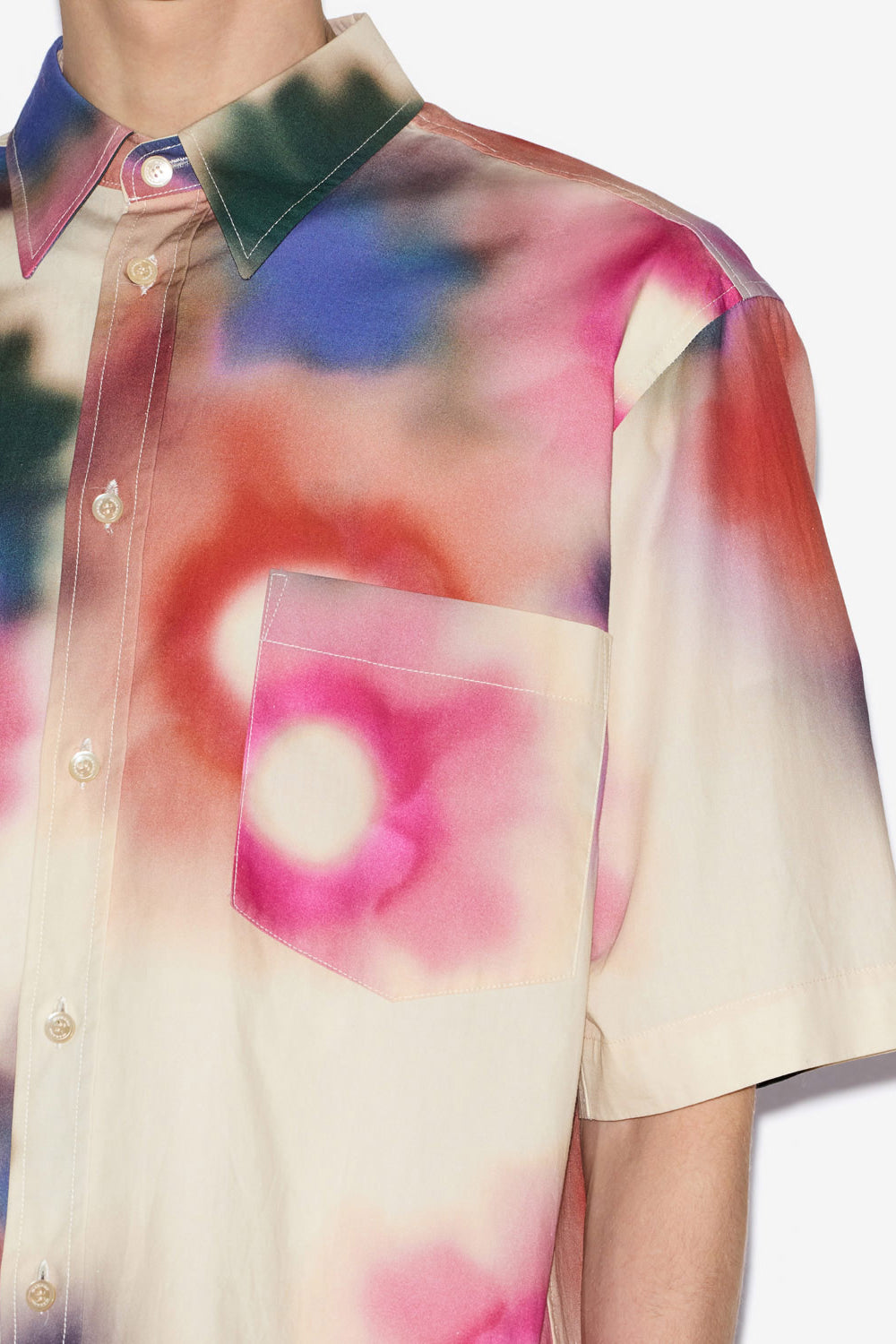 Labilio short-sleeve printed cotton shirt - Ecru - Man - 3