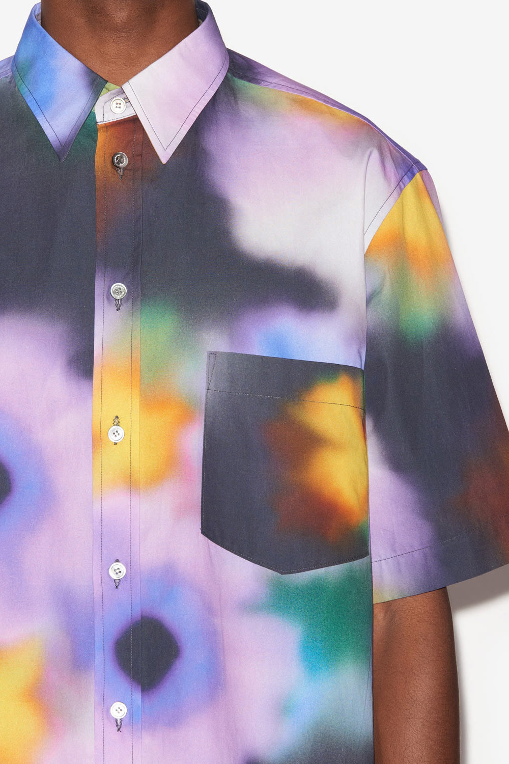 Camicia in cotone stampato a maniche corte labilio - Faded night - Man - 3