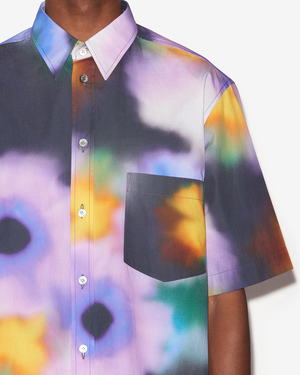 Camicia in cotone stampato a maniche corte labilio - Faded night - Man - 2