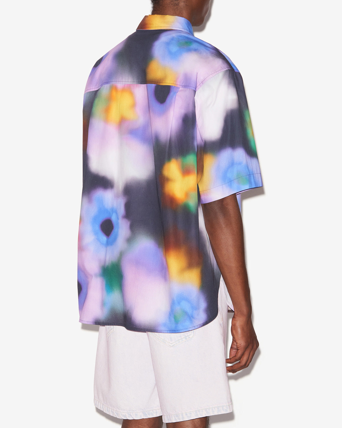 Camicia in cotone stampato a maniche corte labilio - Faded night - Man - 4