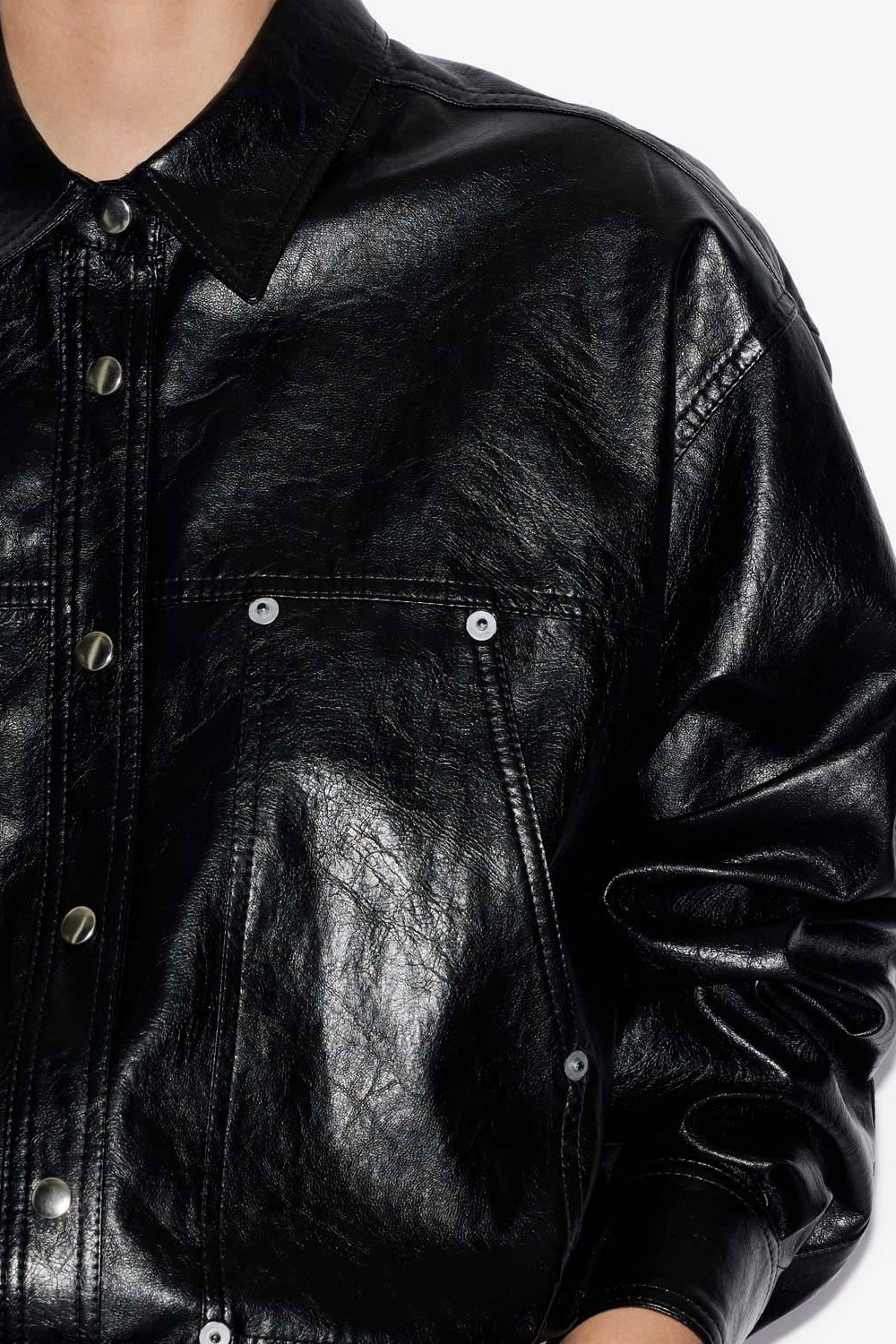 Camisa abelia efecto piel - Negro - Woman - 3