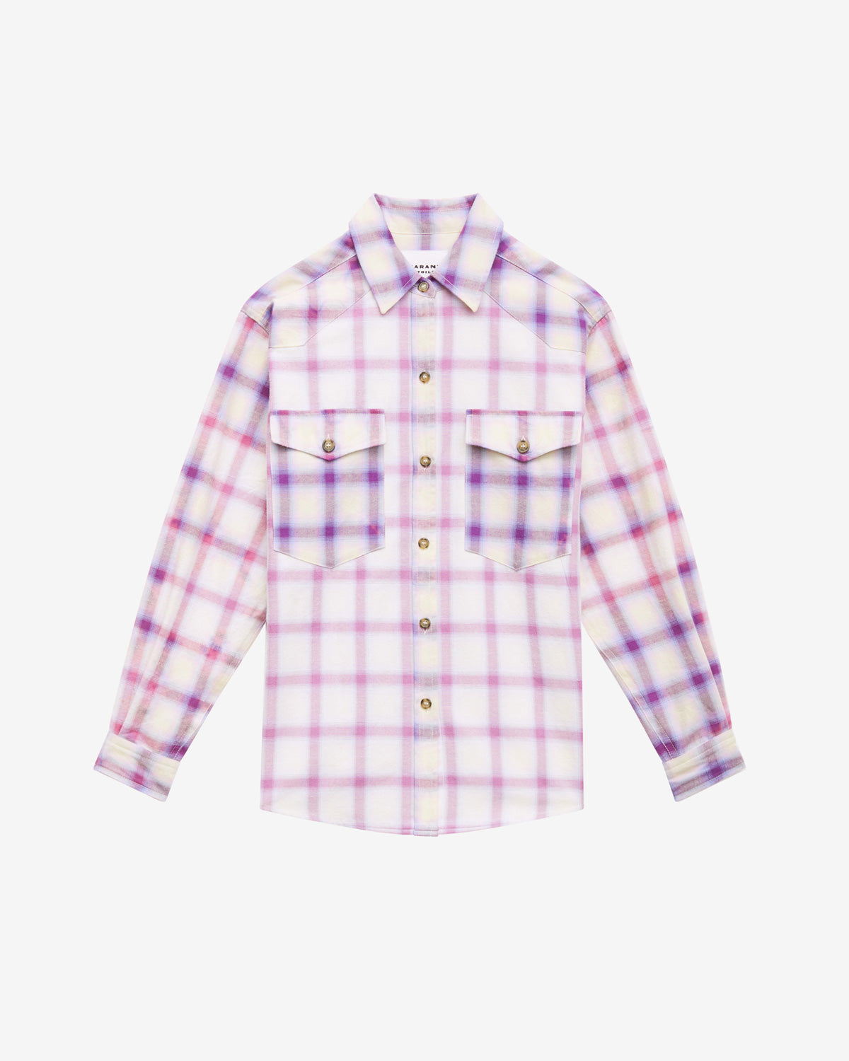 Trixi checkered cotton shirt - Lilac-ecru - Woman - 5