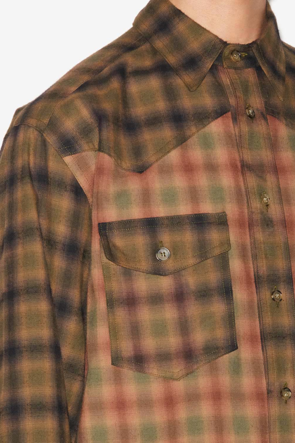 Camicia in cotone a quadri sulivan - Khaki-khaki - Man - 3