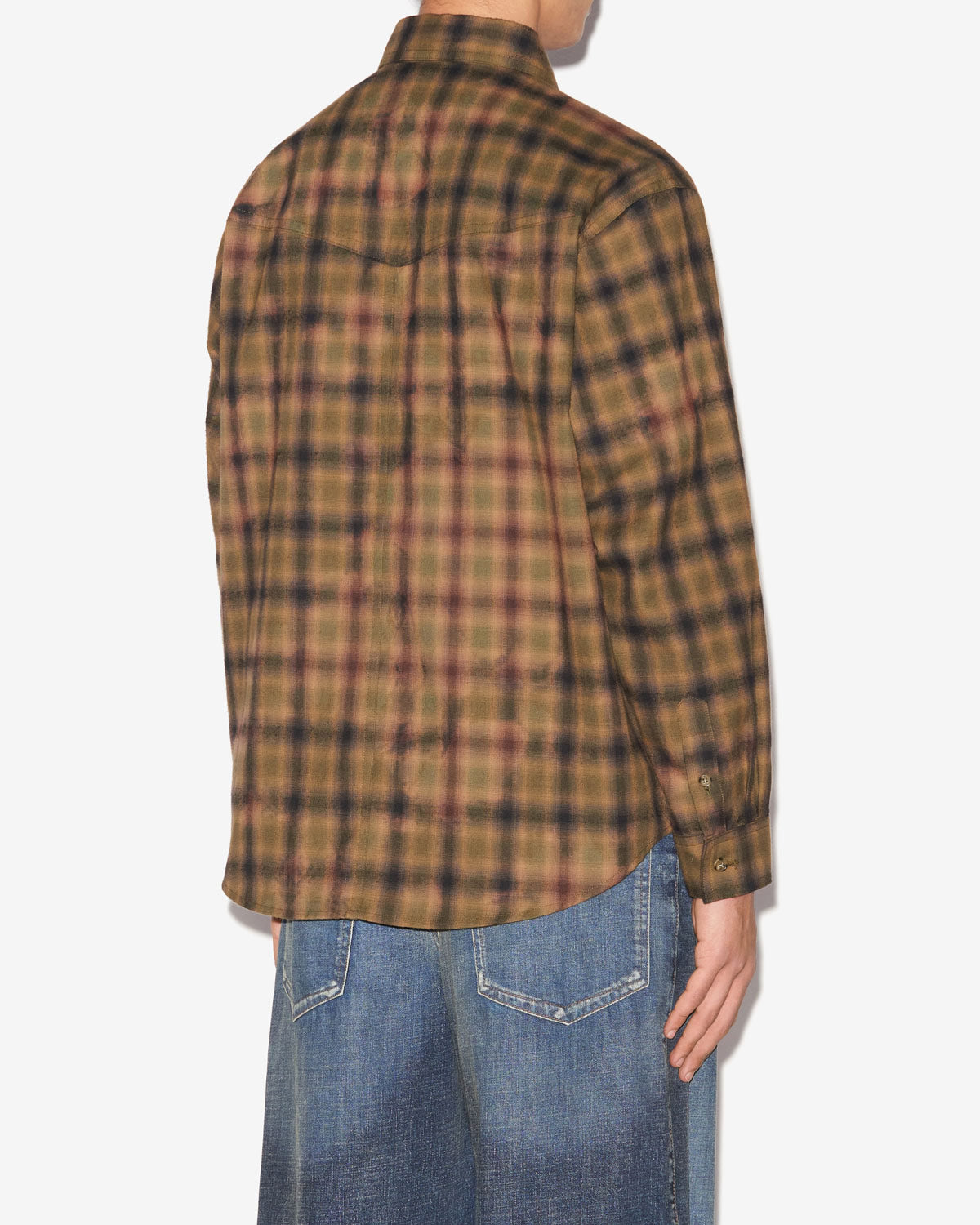 Sulivan checkered cotton shirt - Khaki-khaki - Man - 4