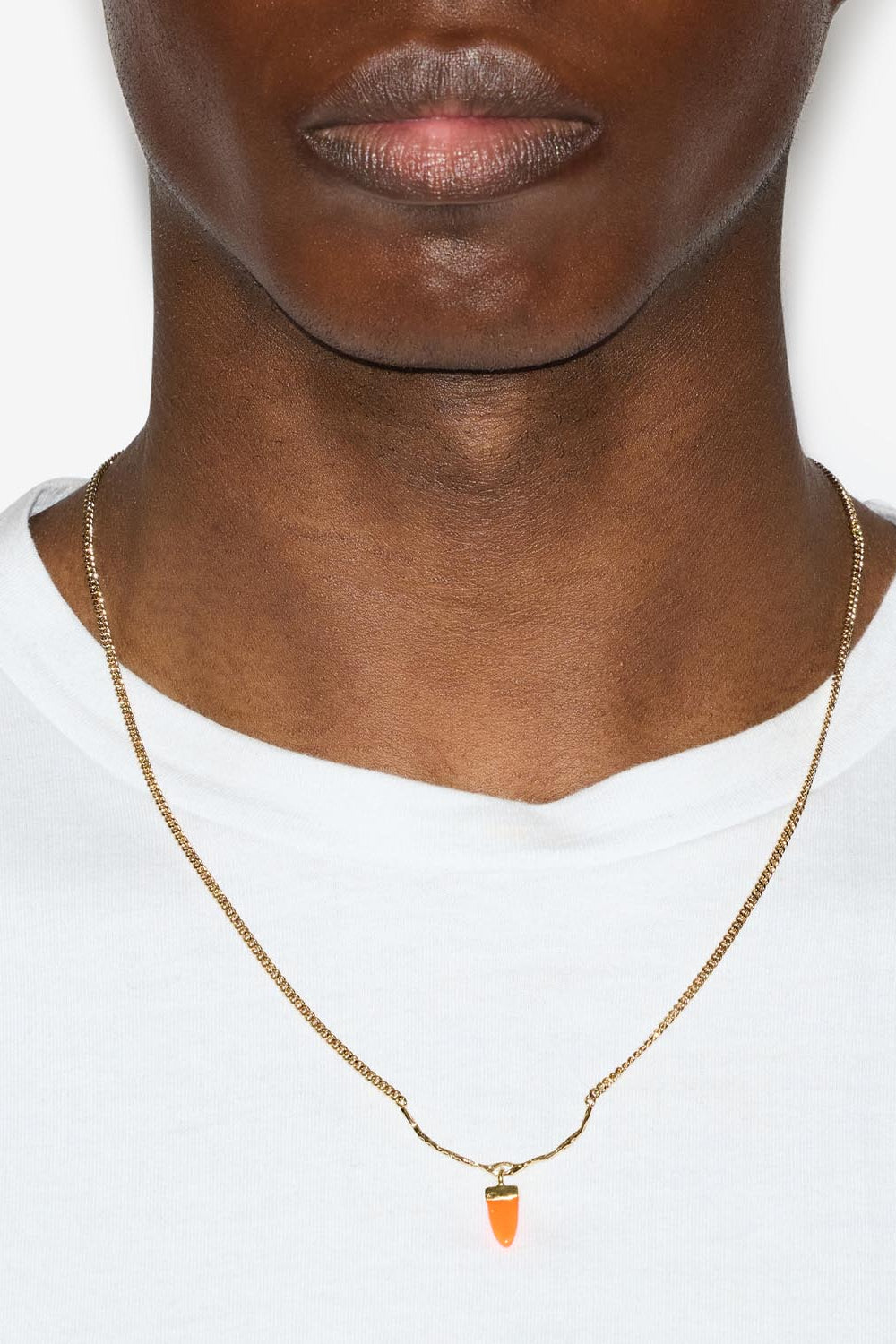 Naya chain necklace with pendant - Orange - Man - 2