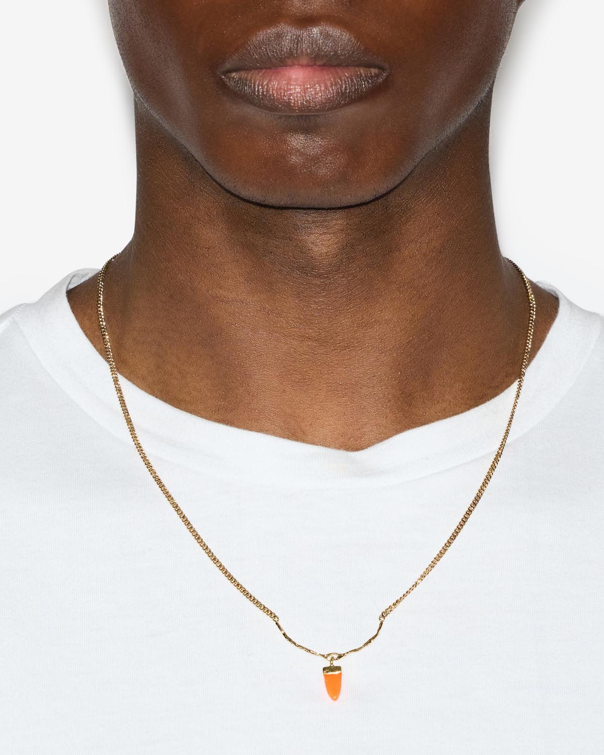 Naya chain necklace with pendant - Orange - Man - 2