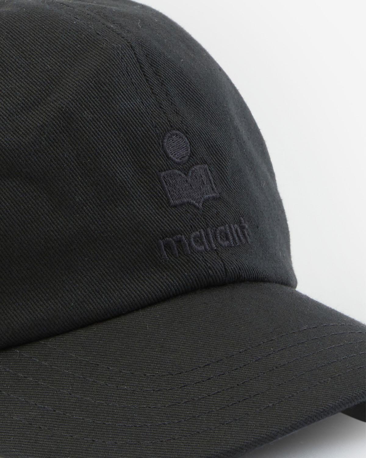 Tomas embroidered cotton cap - Black - Woman - 3