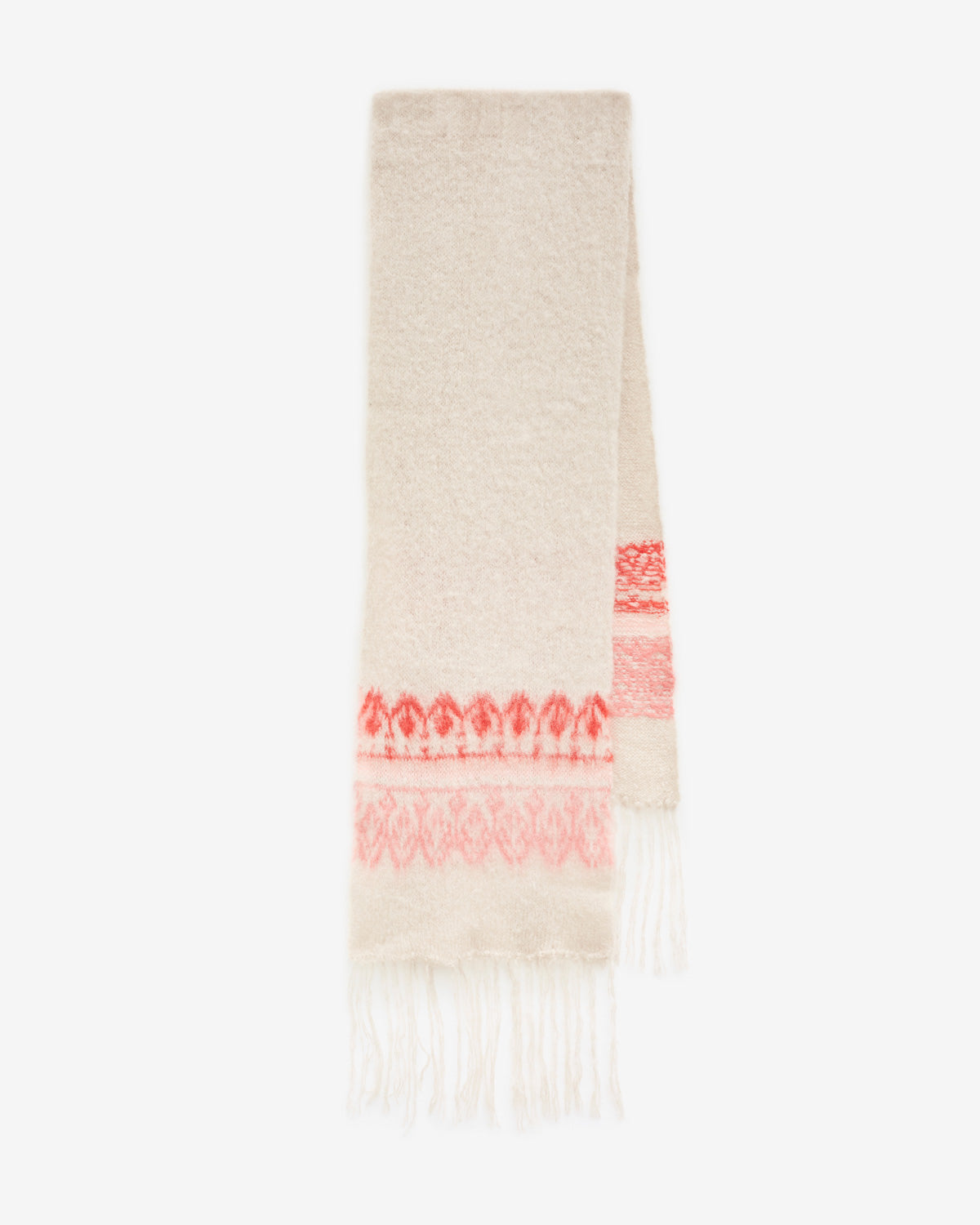 Dayna patterned wool and mohair scarf - Raspberry - Woman - 1