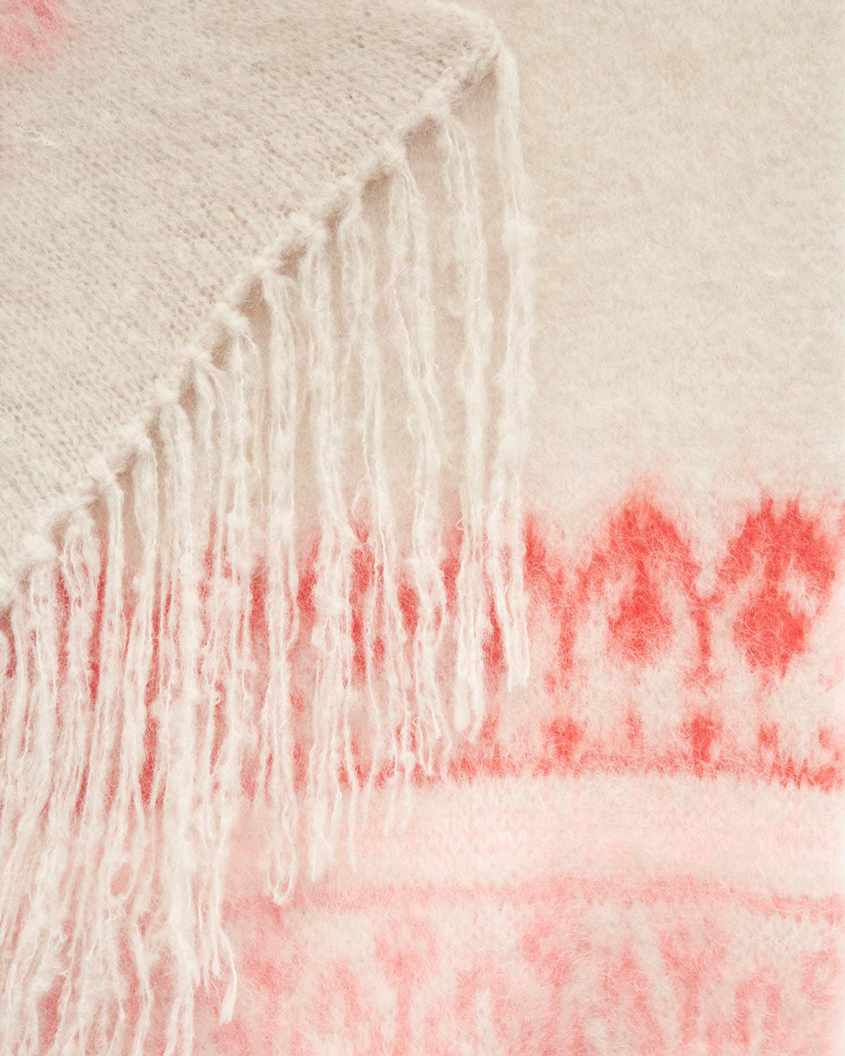 Dayna patterned wool and mohair scarf - Raspberry - Woman - 2