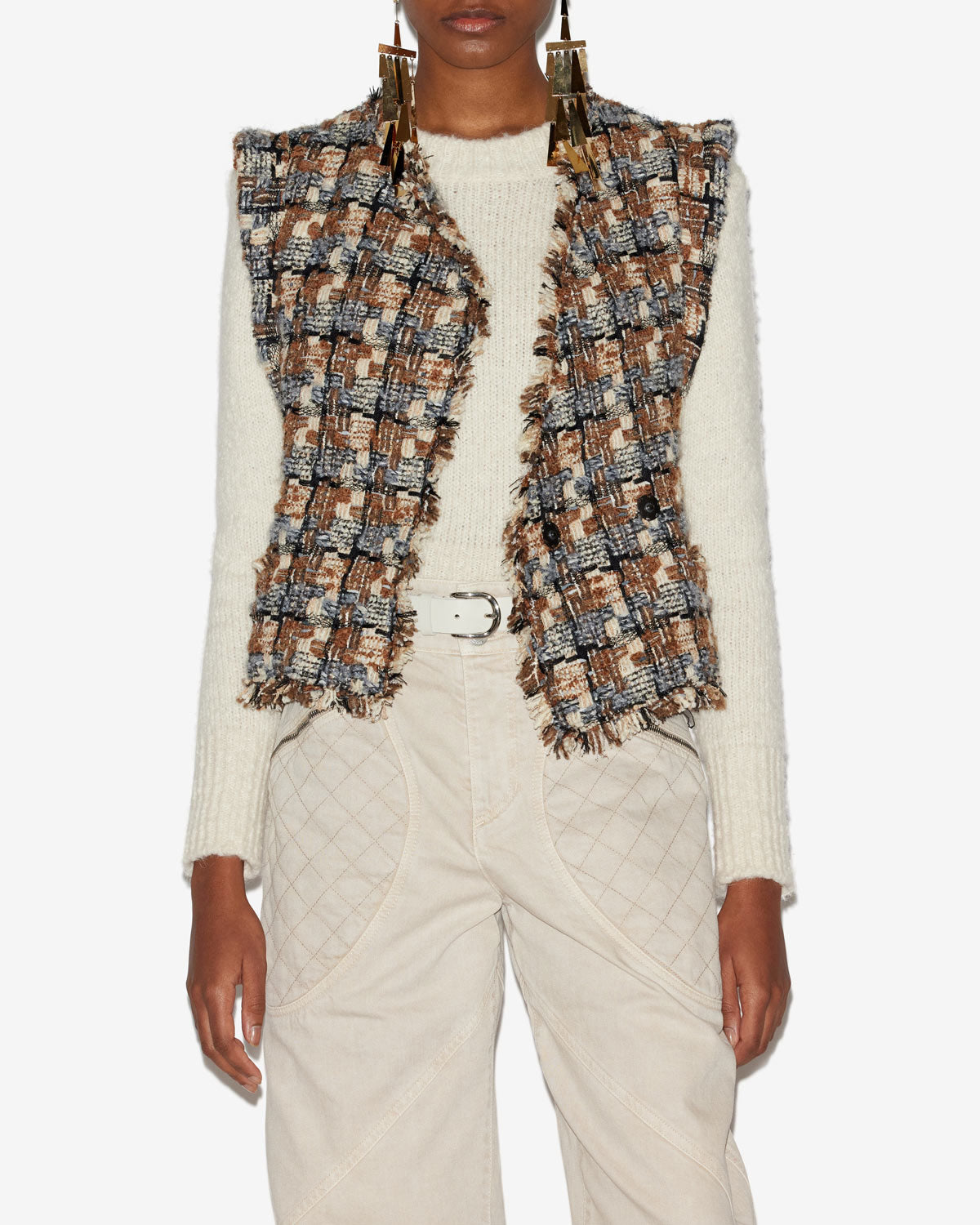 Gilet djiroy Woman Noisette-écru 5