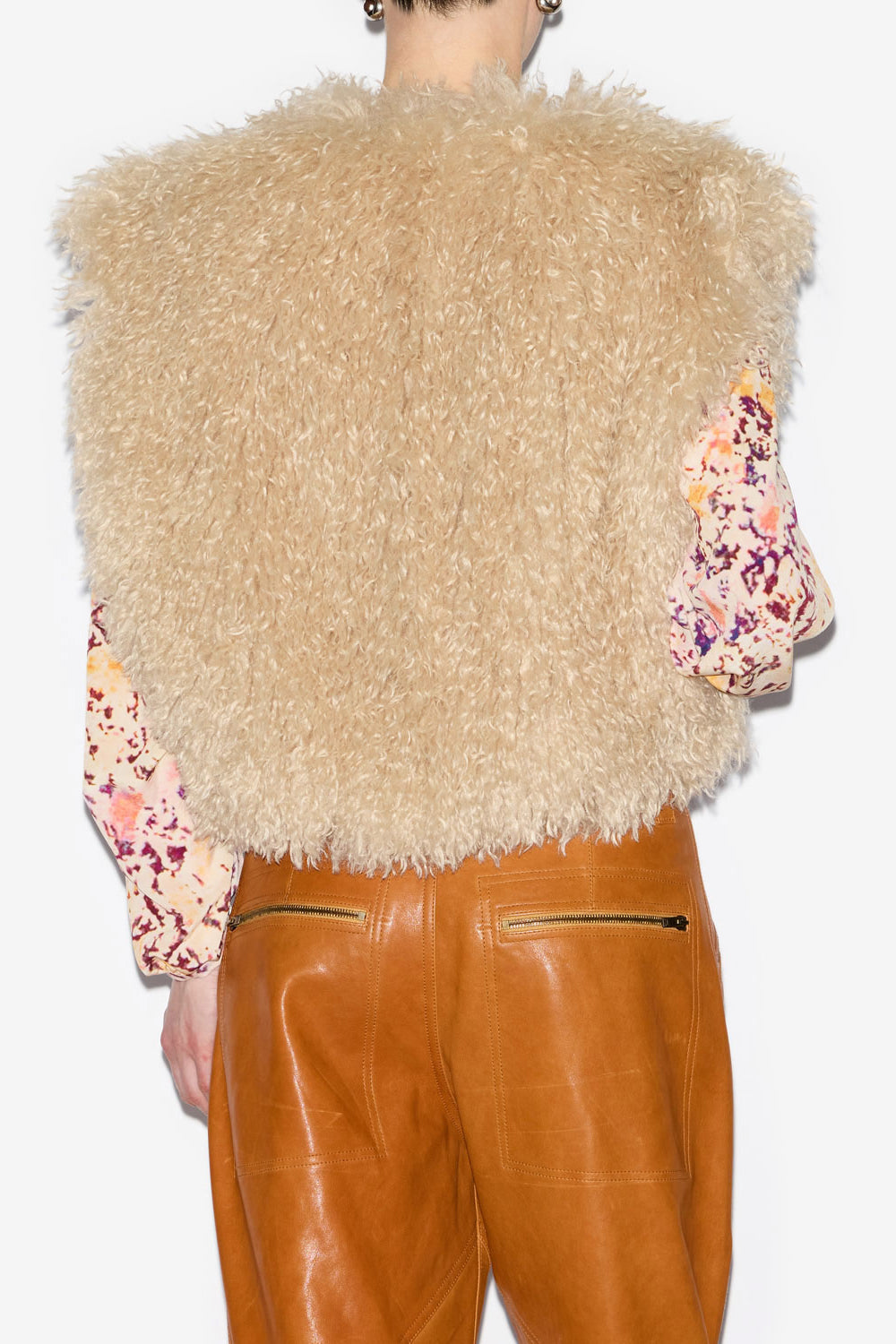 Gilet florana sans manches effet fourrure - Écru - Woman - 5